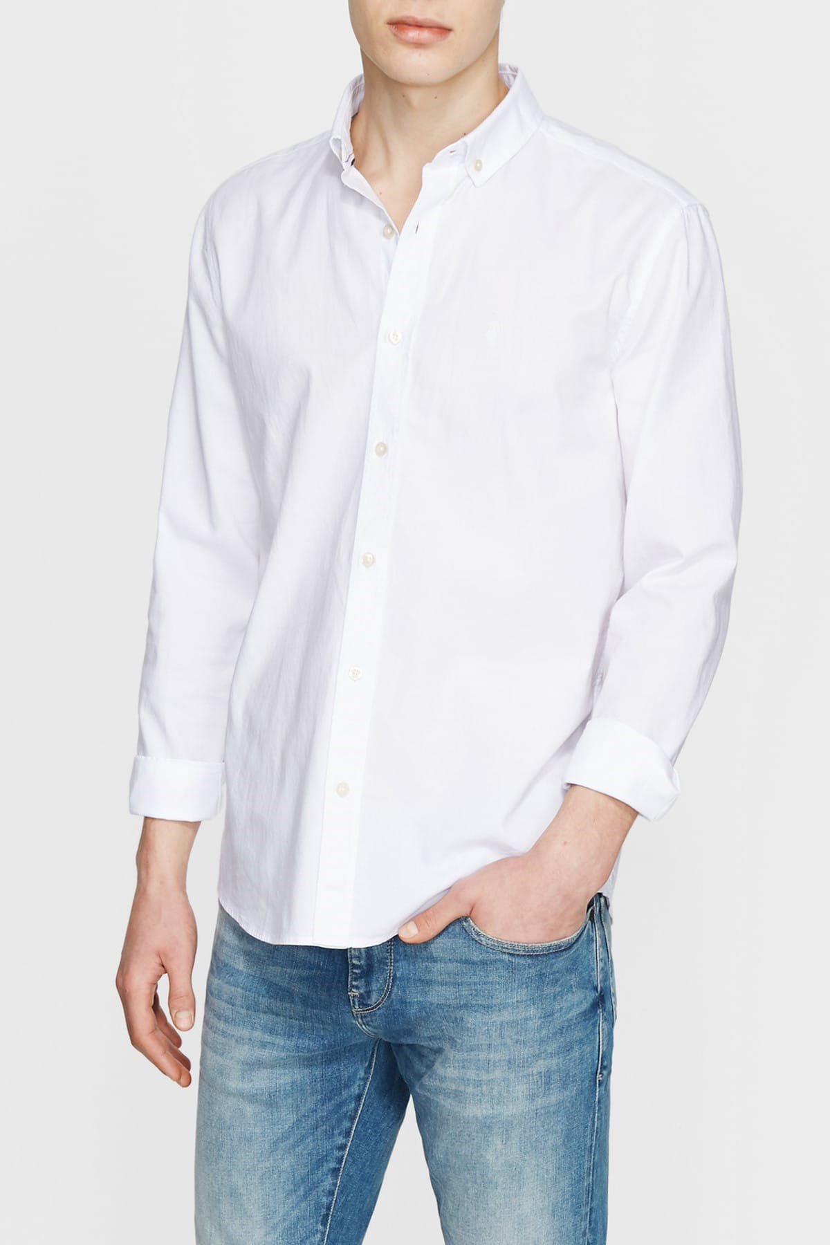 020033-620NEBIMV3NEBIMV3|020033-620|R000MAVİ FITTED BASIC SHIRT white-STD