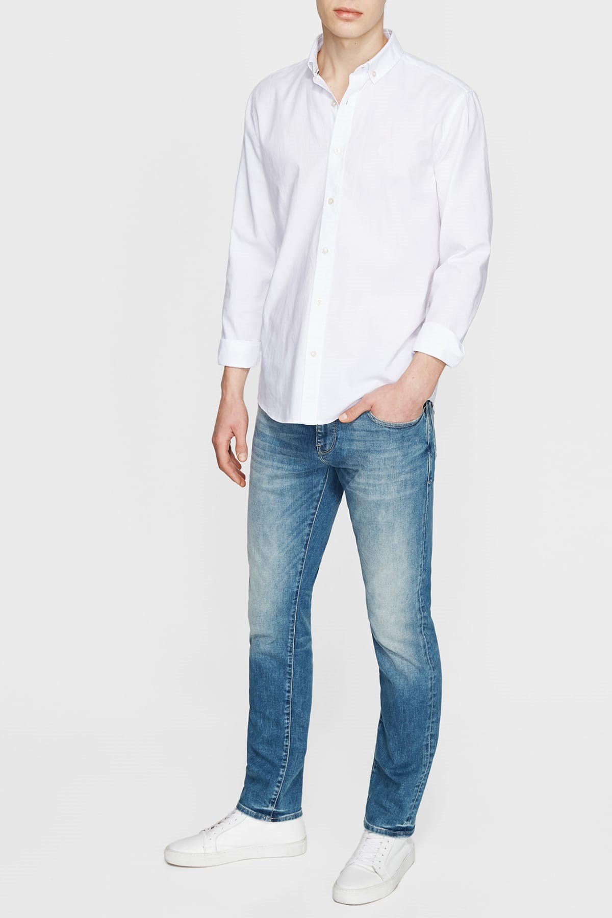 020033-620NEBIMV3NEBIMV3|020033-620|R000MAVİ FITTED BASIC SHIRT white-STD