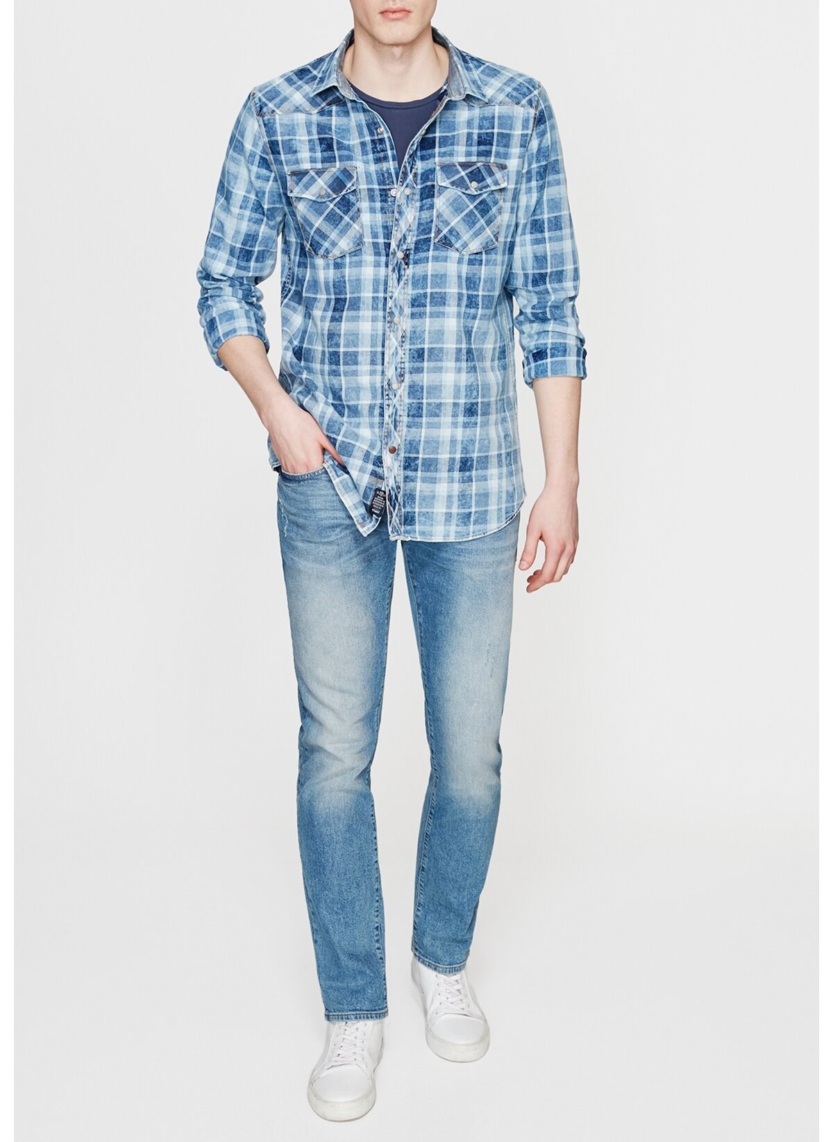 020784-18790Mavi İndigo Check Shirt İndigo Check