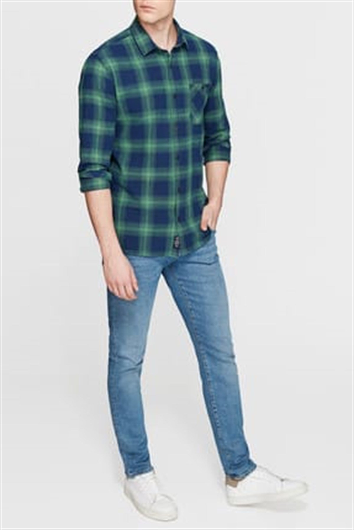 021181-18790Mavi İndigo Check Shirt İndigo