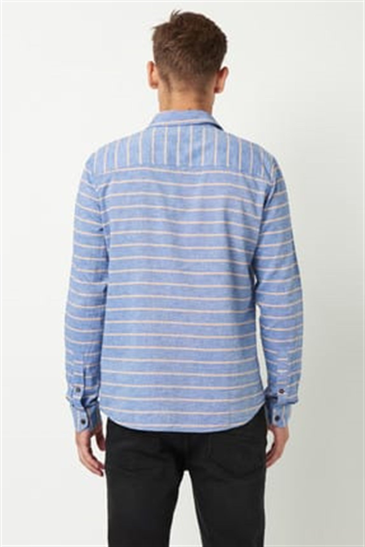 021244-28435Mavi Stripe Shirt Faded Denim Striped
