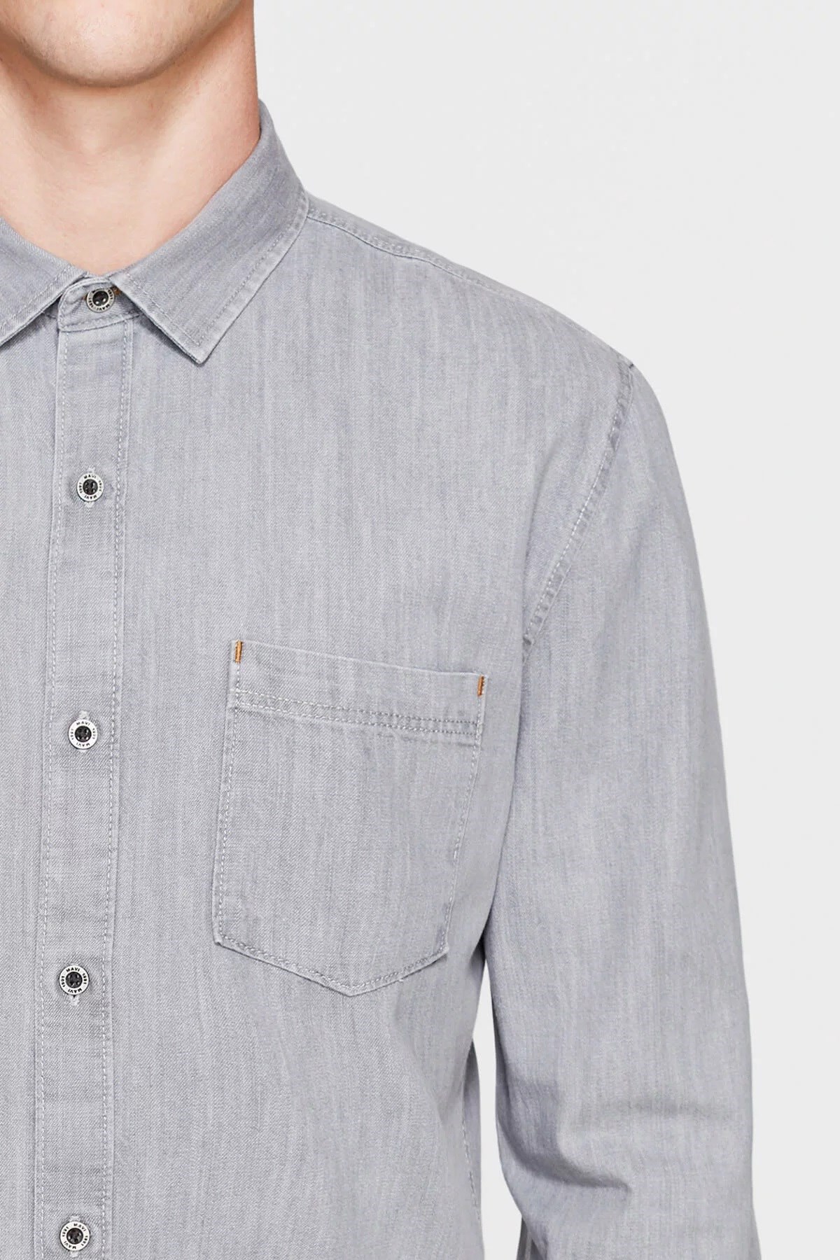020989-25790MAVİ TEK CEPLİ GÖMLEK gri denim