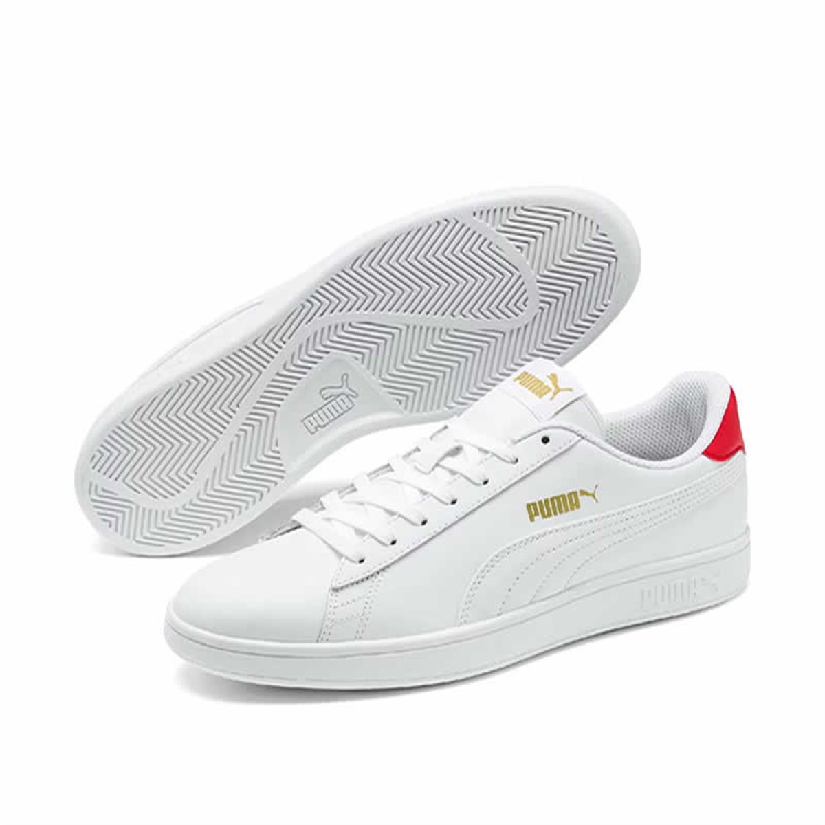 36521517NEBIMV3NEBIMV3|36521517|PuGoldPUMA SMASH V2 L UNISEX GÜNLÜK AYAKKABI 36521517-Puma White-High Risk Red-Puma Team Gold