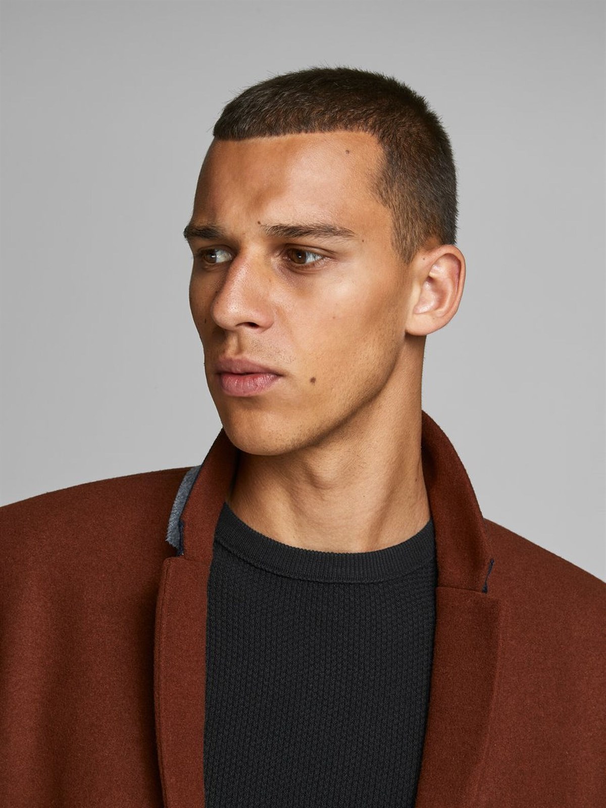 12137171NEBIMV3NEBIMV3|12137171|BlackJACK & JONES JJESTRUCTURE KNIT CREW NECK NOOS ERKEK KAZAK-Black Denim