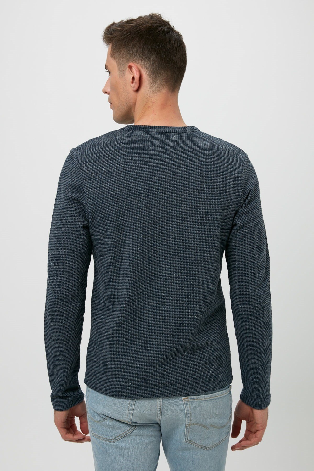 12160971NEBIMV3NEBIMV3|12160971|SkyJACK&JONES JCOUNIVERSE KNIT CREW NECK ERKEK KAZAK - 12160971-Sky Captain