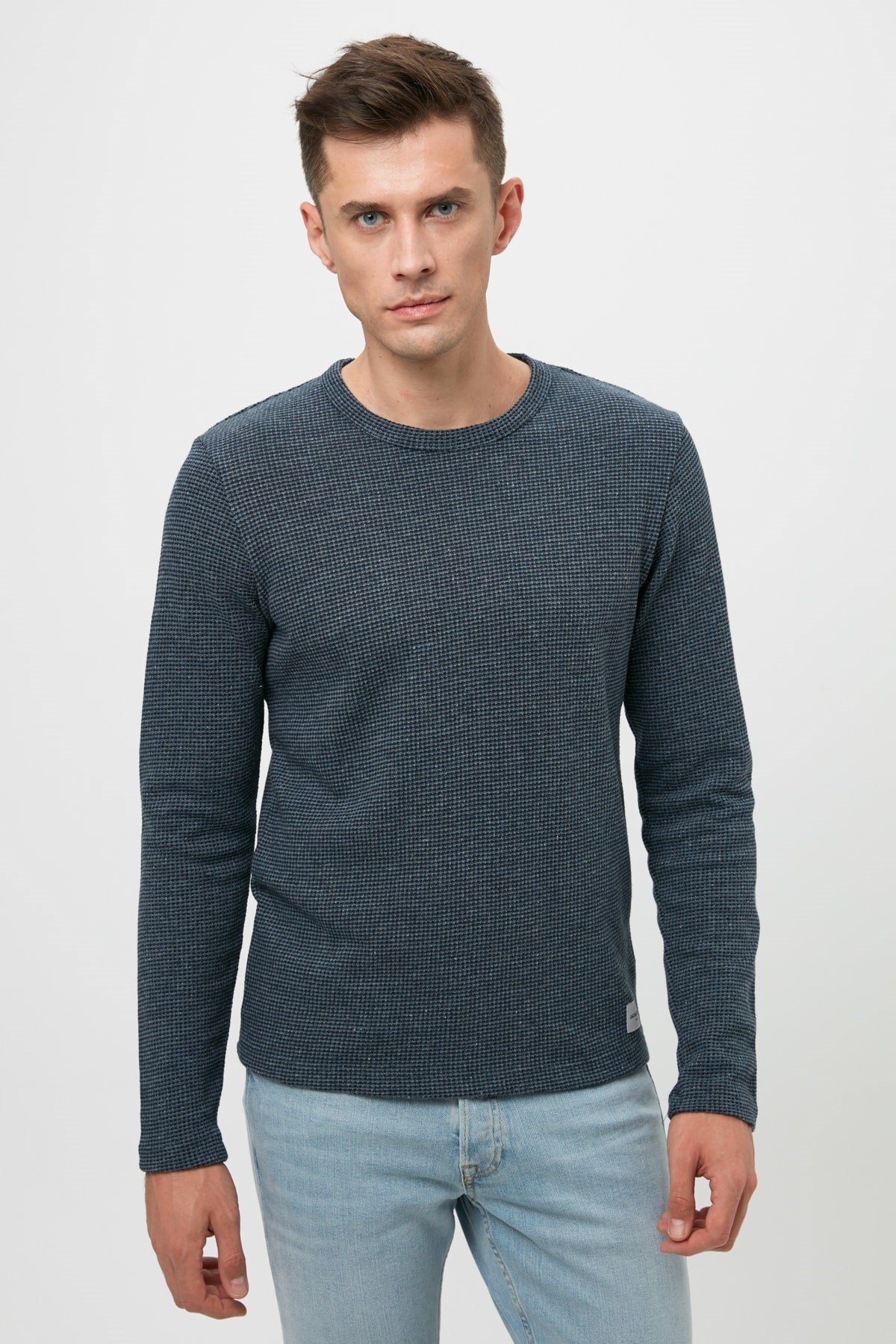 12160971NEBIMV3NEBIMV3|12160971|SkyJACK&JONES JCOUNIVERSE KNIT CREW NECK ERKEK KAZAK - 12160971-Sky Captain