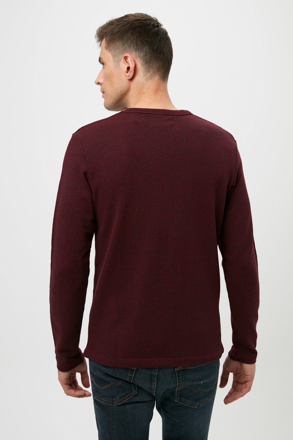 12160971NEBIMV3NEBIMV3|12160971|RRedJACK&JONES JCOUNIVERSE KNIT CREW NECK ERKEK KAZAK - 12160971-Rio Red