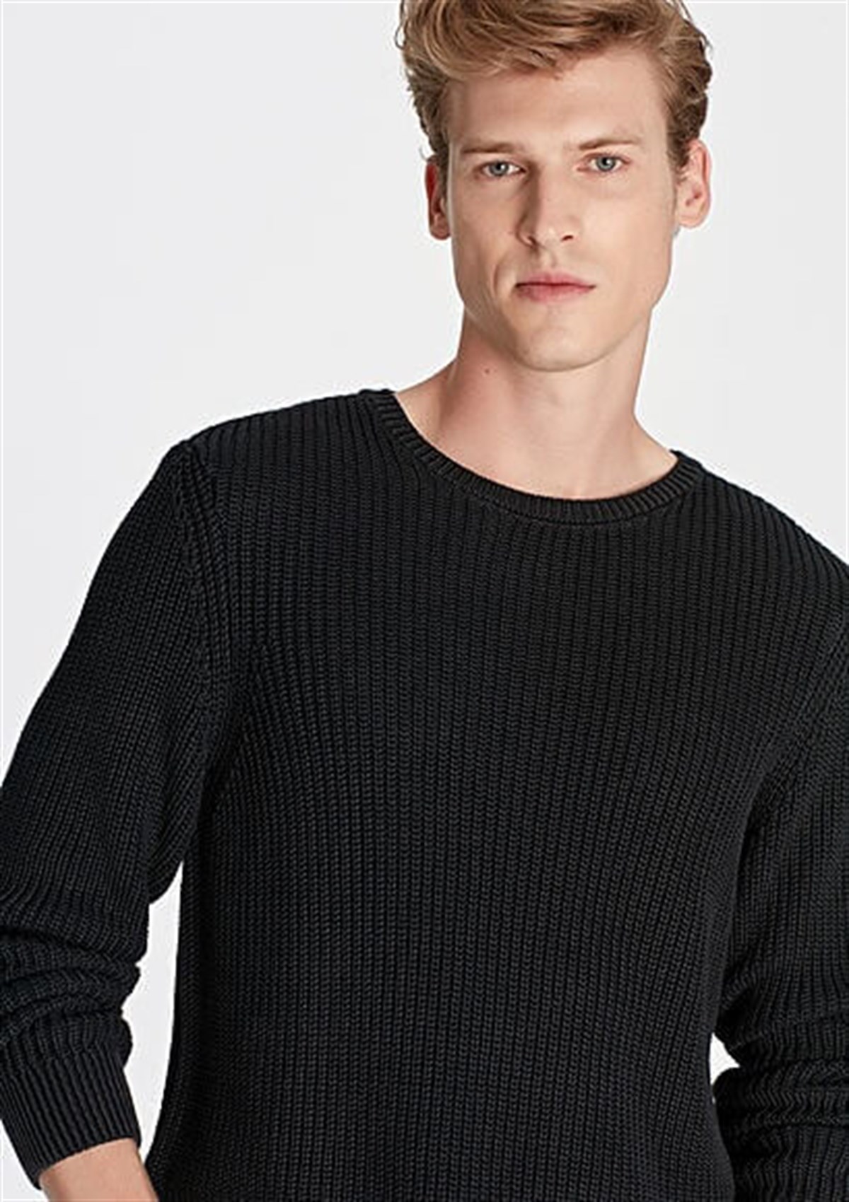 070619-900Mavi Erkek Kazak Siyah