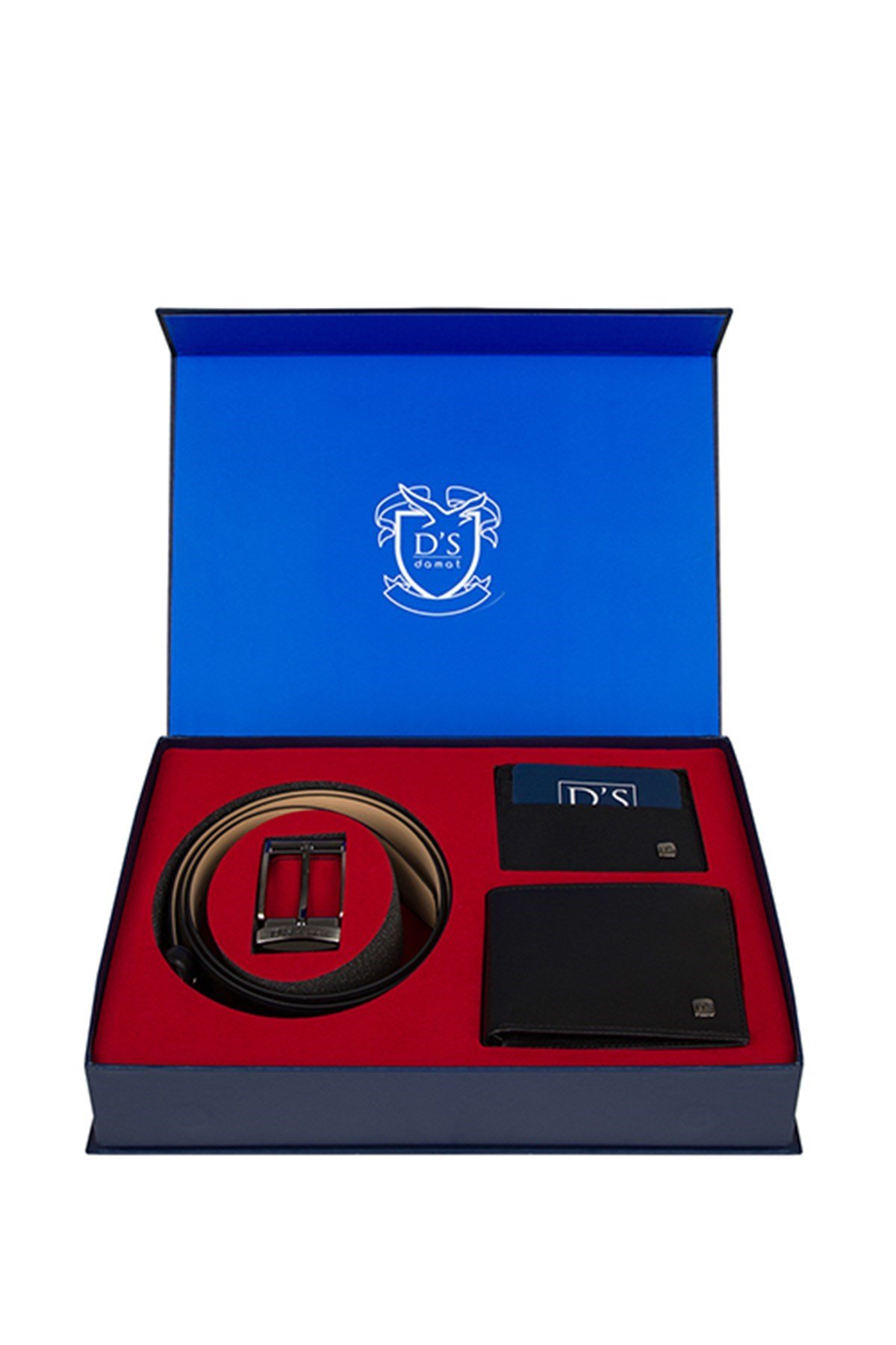 DS0902_SİYAHDS Damat Kemer Cüzdan Kartlık set