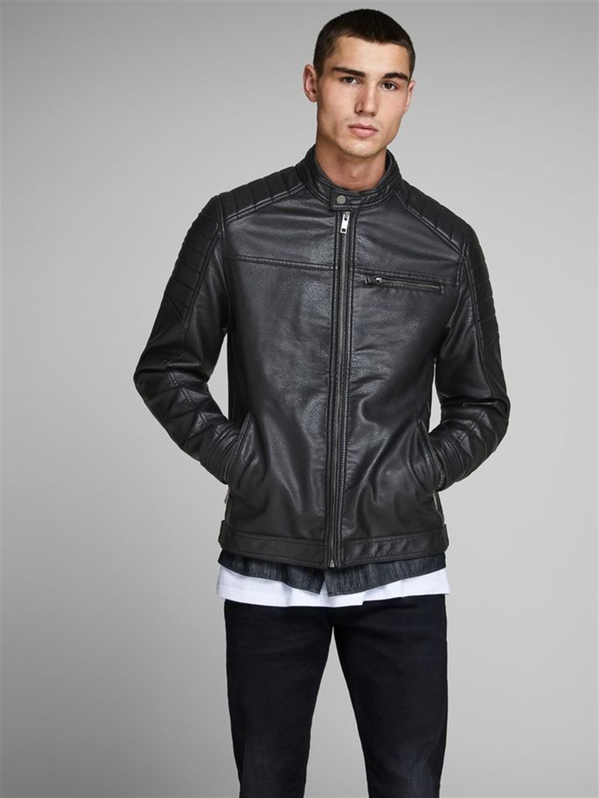 12147218NEBIMV3NEBIMV3|12147218|BlackJACK & JONES JCOROCKY JACKET NOOS ERKEK MONT-Black