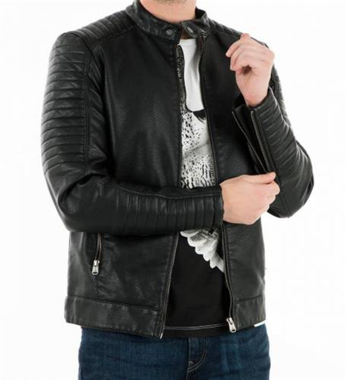 12144397NEBIMV3NEBIMV3|12144397|BlackJACK & JONES JCOWASHED CAP JACKET ERKEK MONT-Black