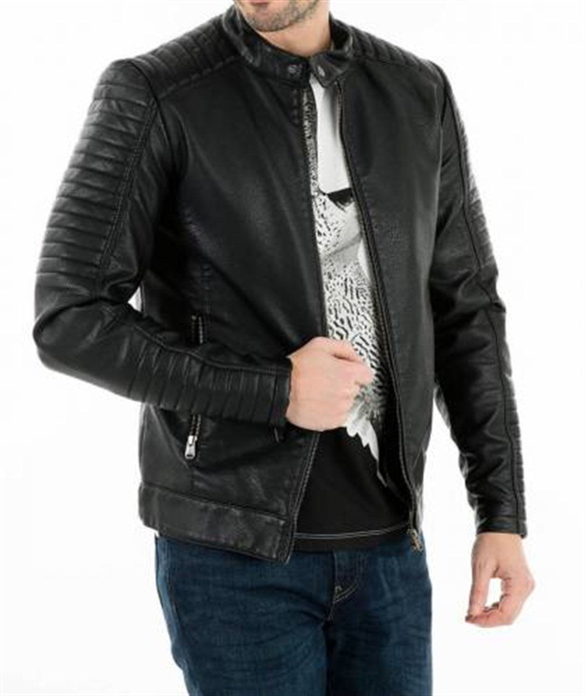 12144397NEBIMV3NEBIMV3|12144397|BlackJACK & JONES JCOWASHED CAP JACKET ERKEK MONT-Black
