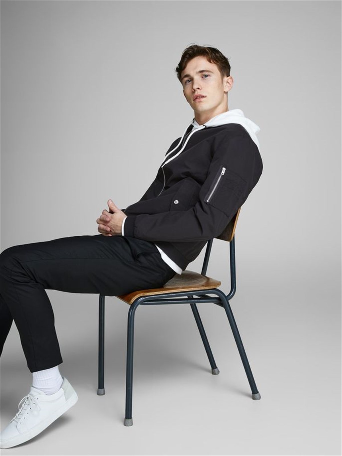 12147376NEBIMV3NEBIMV3|12147376|BlackJACK & JONES JJEDESERT BOMBER NOOS ERKEK MONT-Black