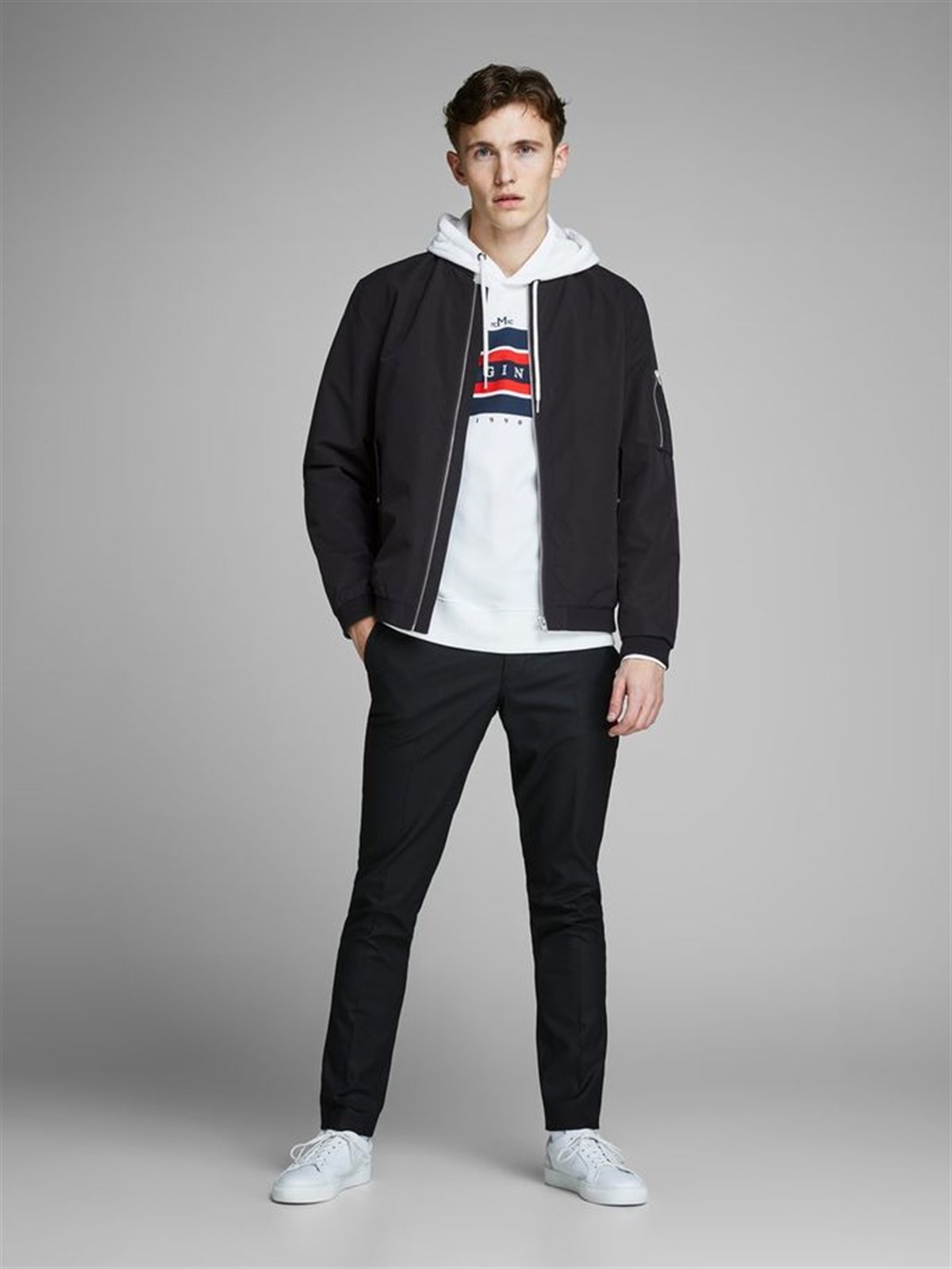 12147376NEBIMV3NEBIMV3|12147376|BlackJACK & JONES JJEDESERT BOMBER NOOS ERKEK MONT-Black