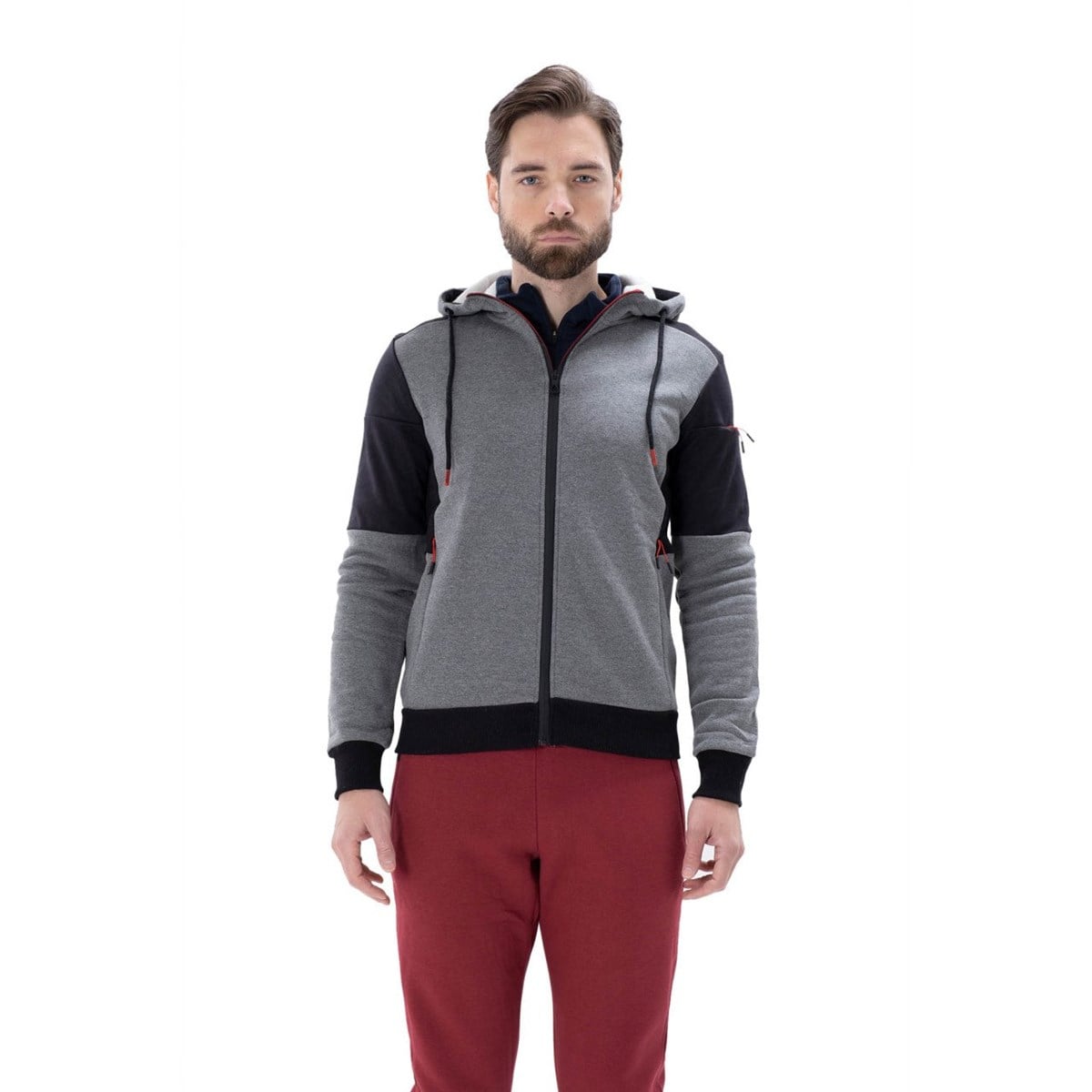2012037-066EXUMA H SWEAT JACKET M-ANTRASİTMELANJ