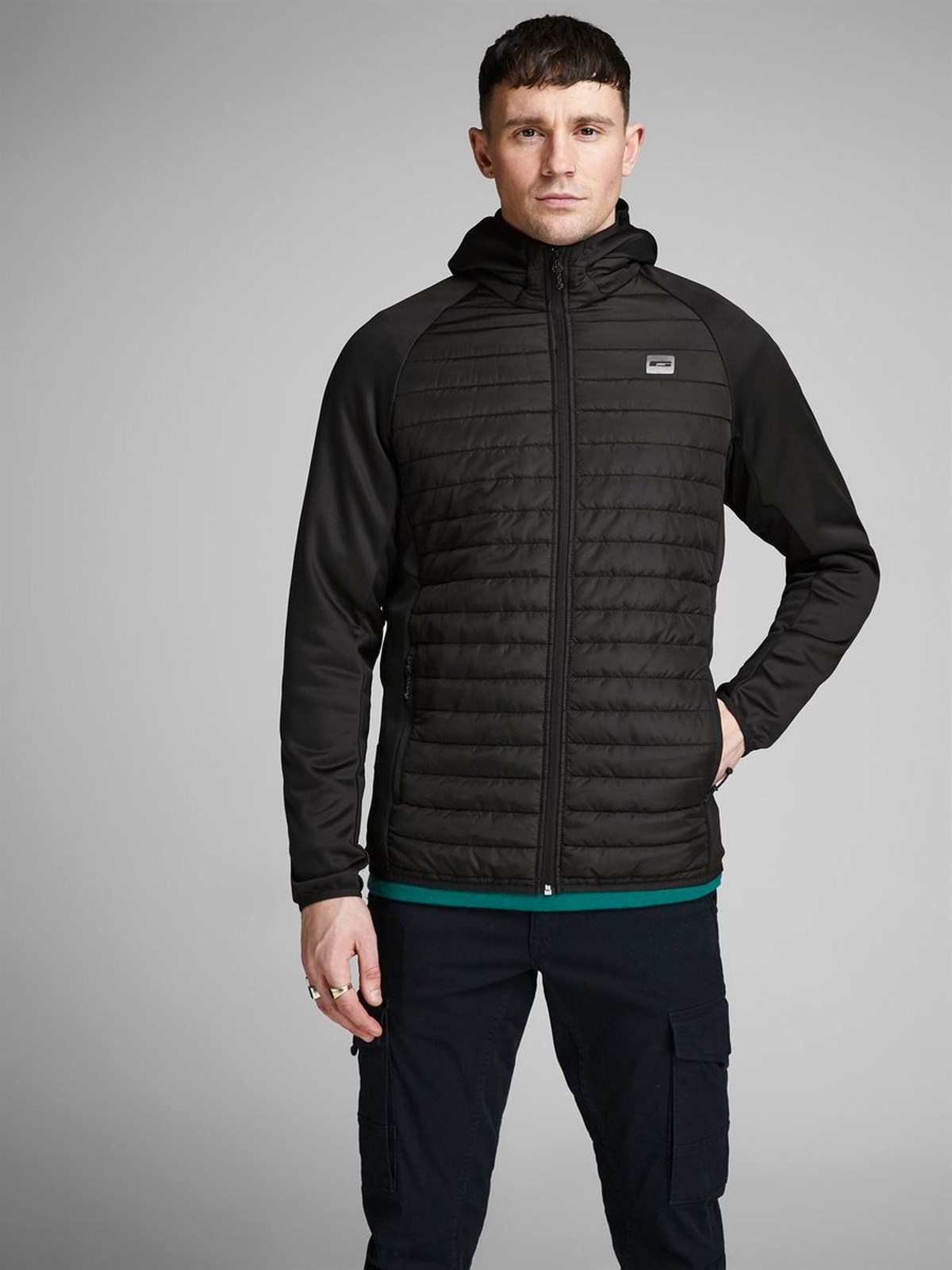 12110590NEBIMV3NEBIMV3|12110590|BlackJACK & JONES JCOMULTI QUILTED JACKET NOOS ERKEK MONT-Black Denim