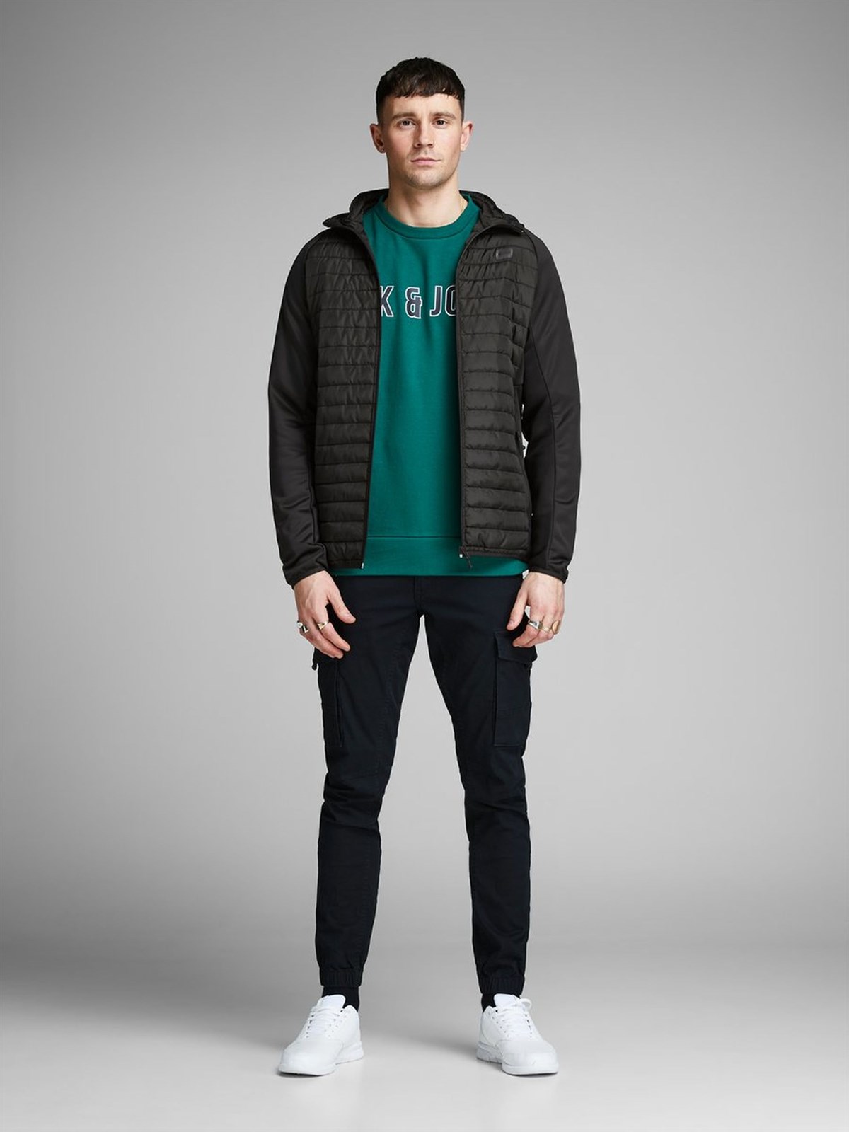 12110590NEBIMV3NEBIMV3|12110590|BlackJACK & JONES JCOMULTI QUILTED JACKET NOOS ERKEK MONT-Black Denim