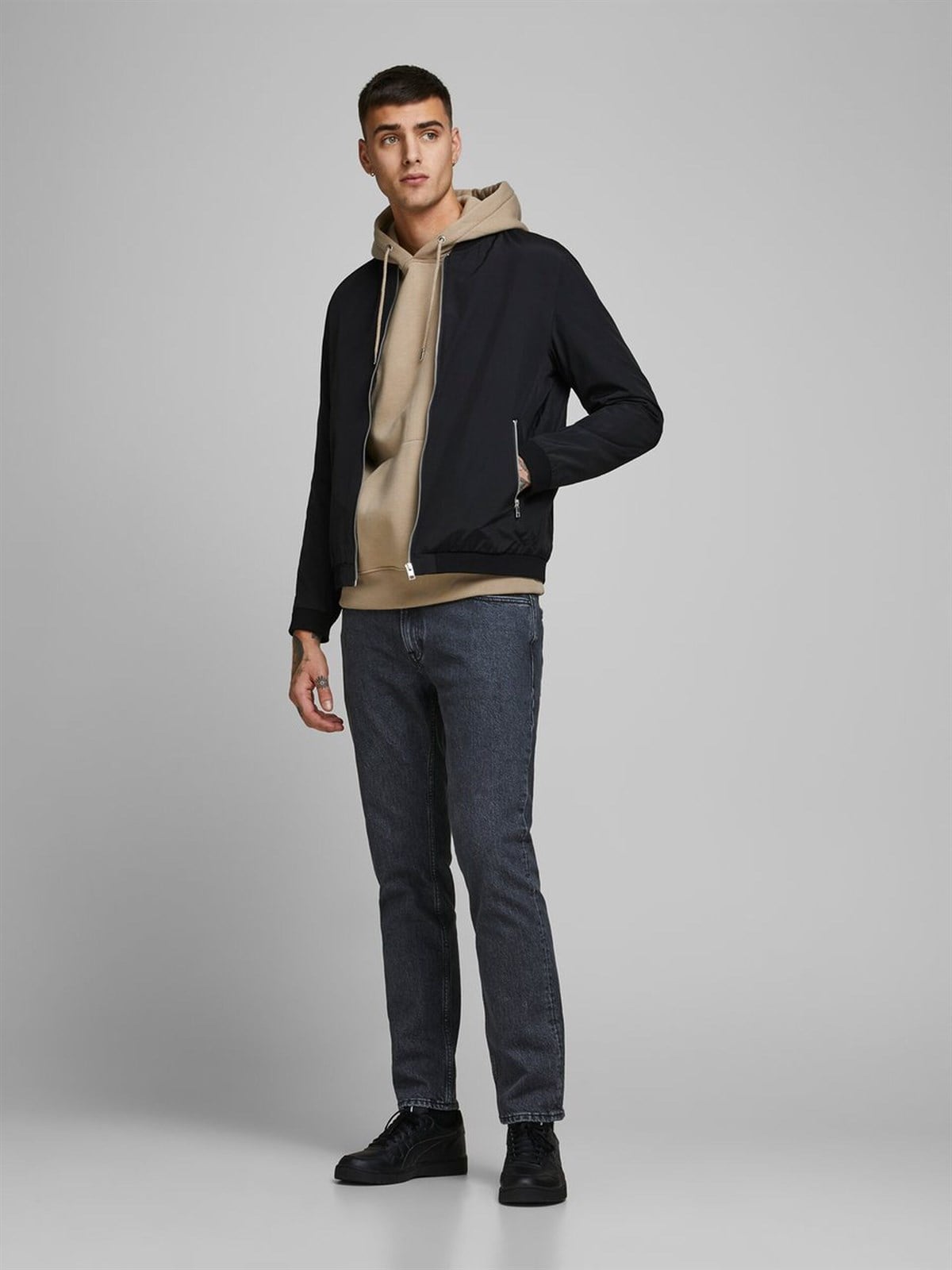 12165203NEBIMV3NEBIMV3|12165203|BlackJACK&JONES ESSENTIALSJJERUSH BOMBER NOOSERKEKMONT-12165203-Black