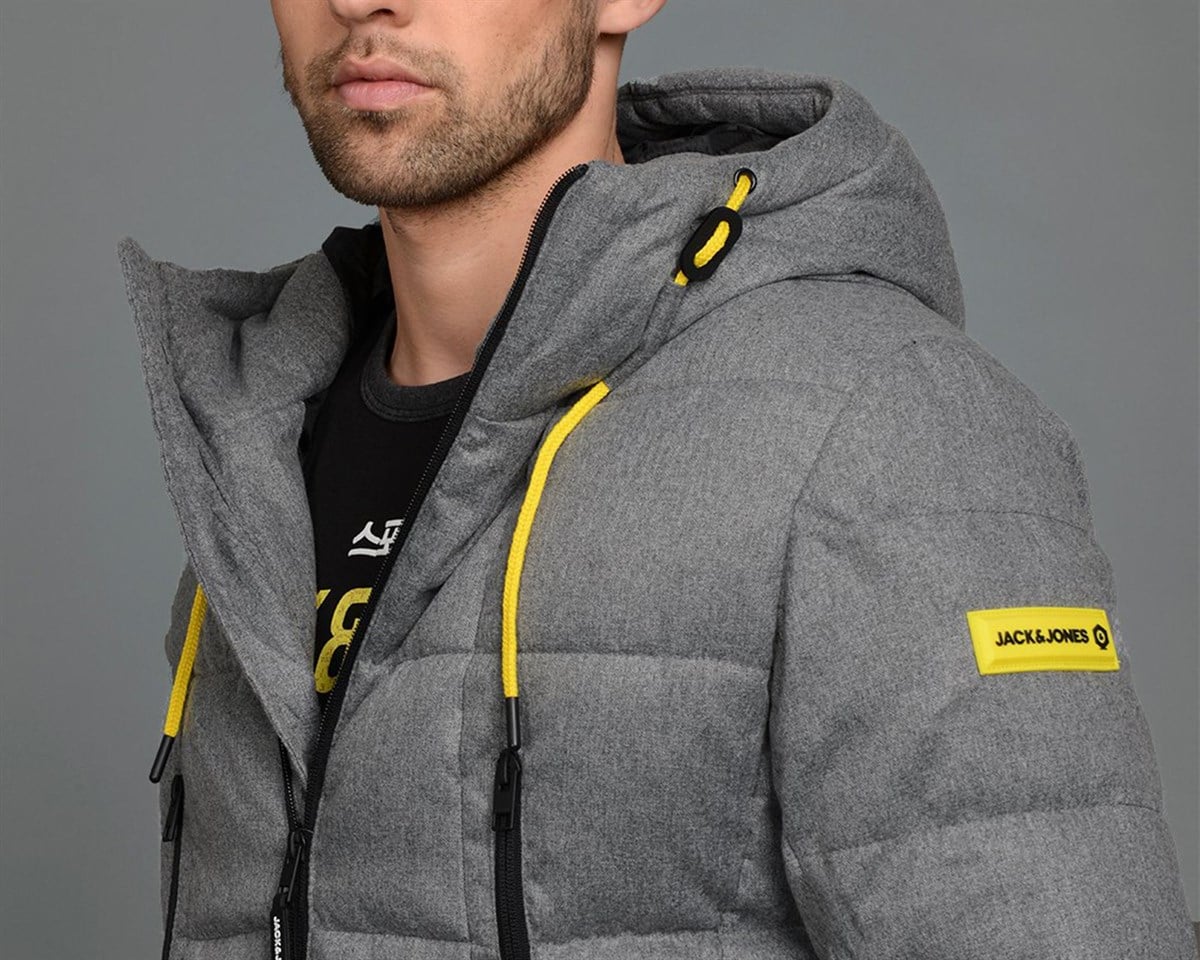 12157682NEBIMV3NEBIMV3|12157682|GMelJACK&JONES JCOFRED PUFFER ERKEK MONT - 12157682-Grey Melange