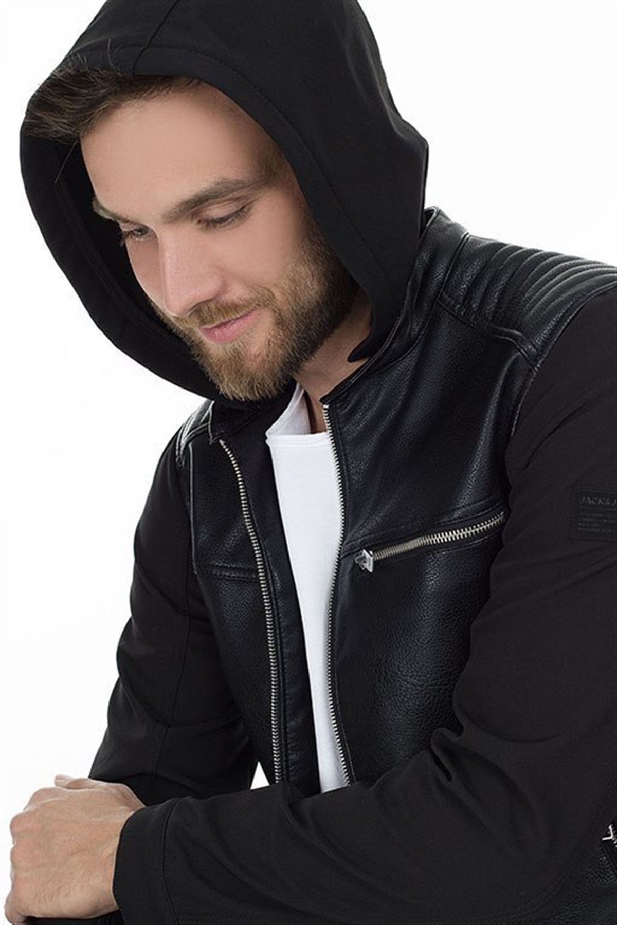 12157734NEBIMV3NEBIMV3|12157734|BlackJACK&JONES JCOGARY PU JACKET ERKEK MONT-BLACK