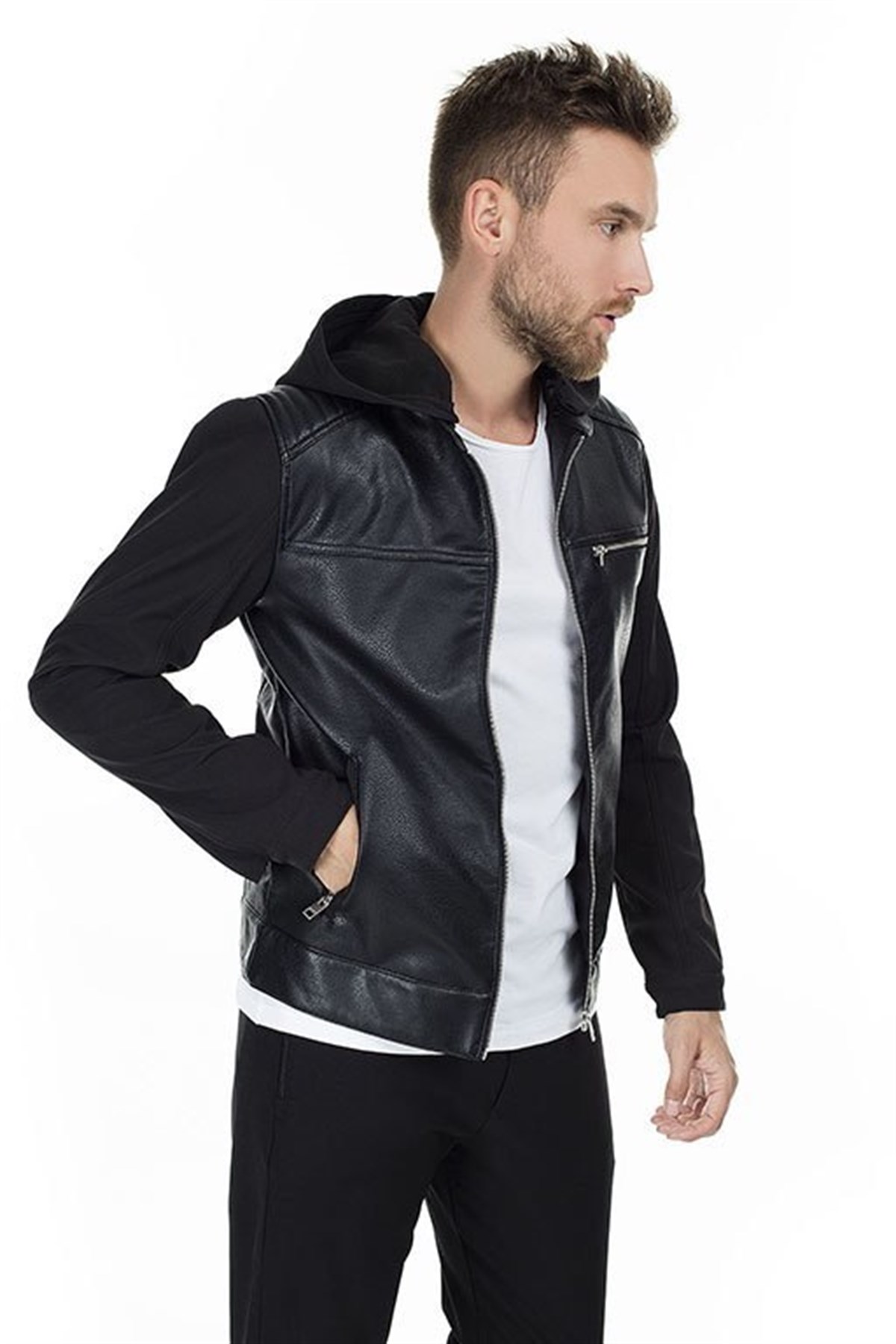 12157734NEBIMV3NEBIMV3|12157734|BlackJACK&JONES JCOGARY PU JACKET ERKEK MONT-BLACK