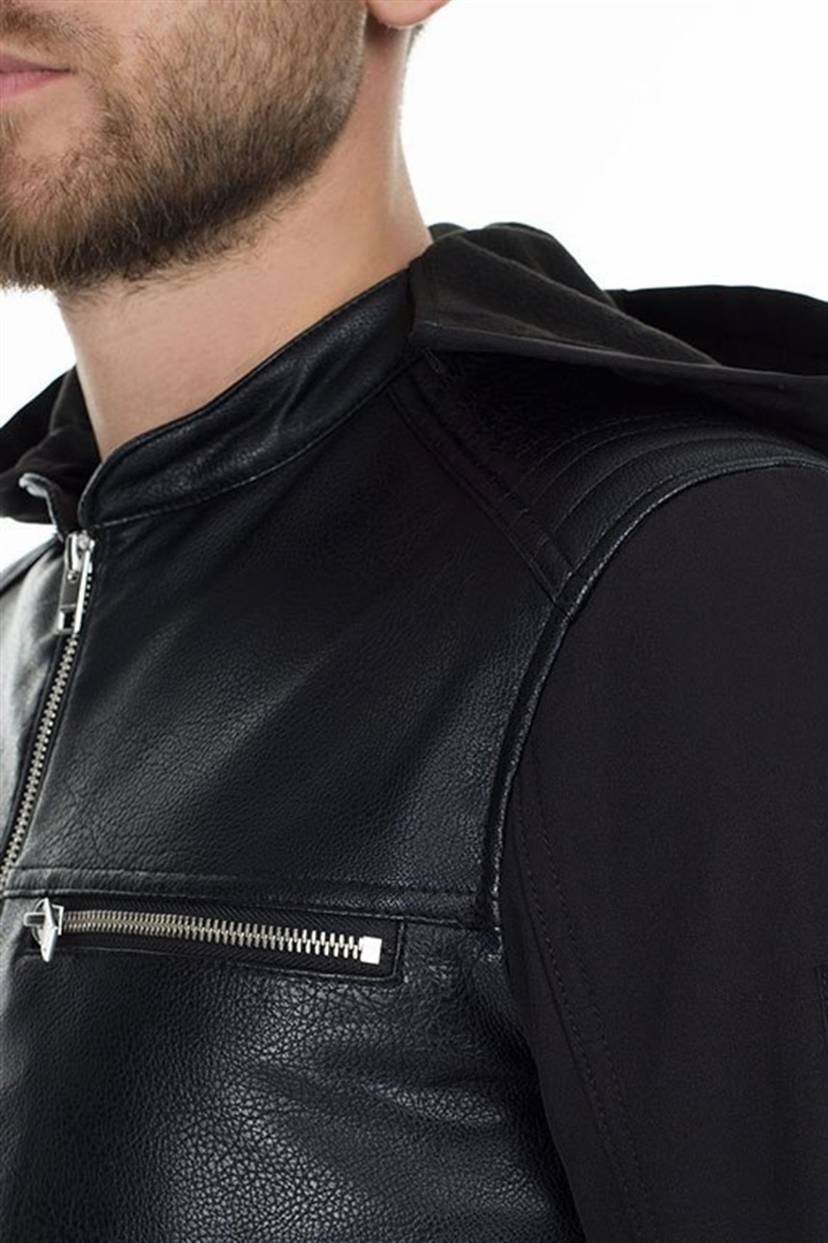 12157734NEBIMV3NEBIMV3|12157734|BlackJACK&JONES JCOGARY PU JACKET ERKEK MONT-BLACK