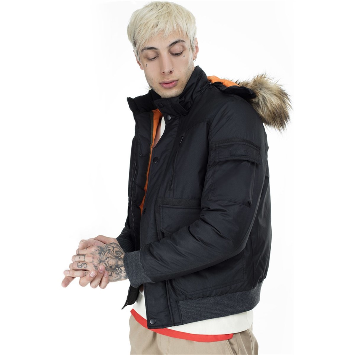 12156094NEBIMV3NEBIMV3|12156094|10011JACK&JONES JCOGLOBE BOMBER ERKEK MONT-Black