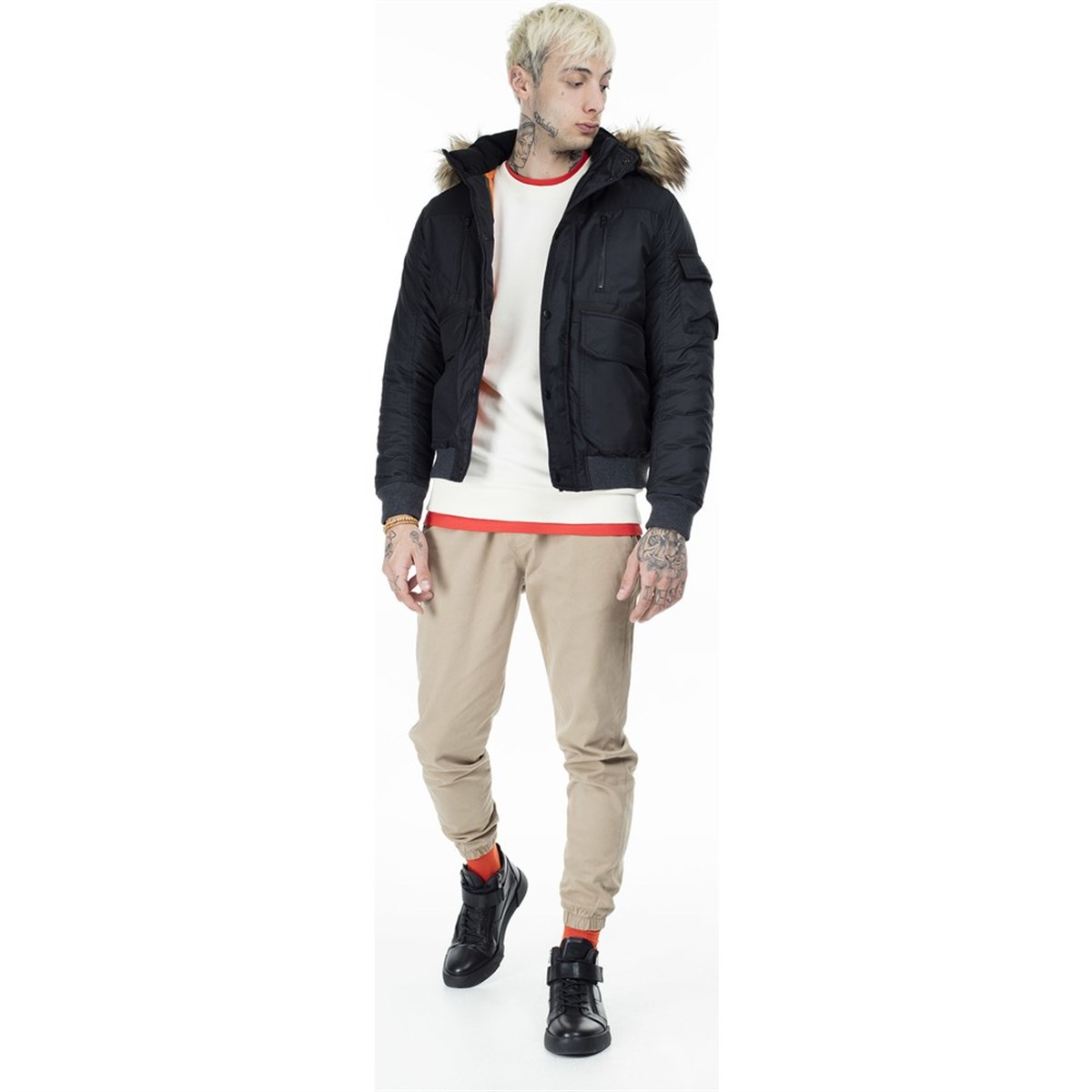 12156094NEBIMV3NEBIMV3|12156094|10011JACK&JONES JCOGLOBE BOMBER ERKEK MONT-Black