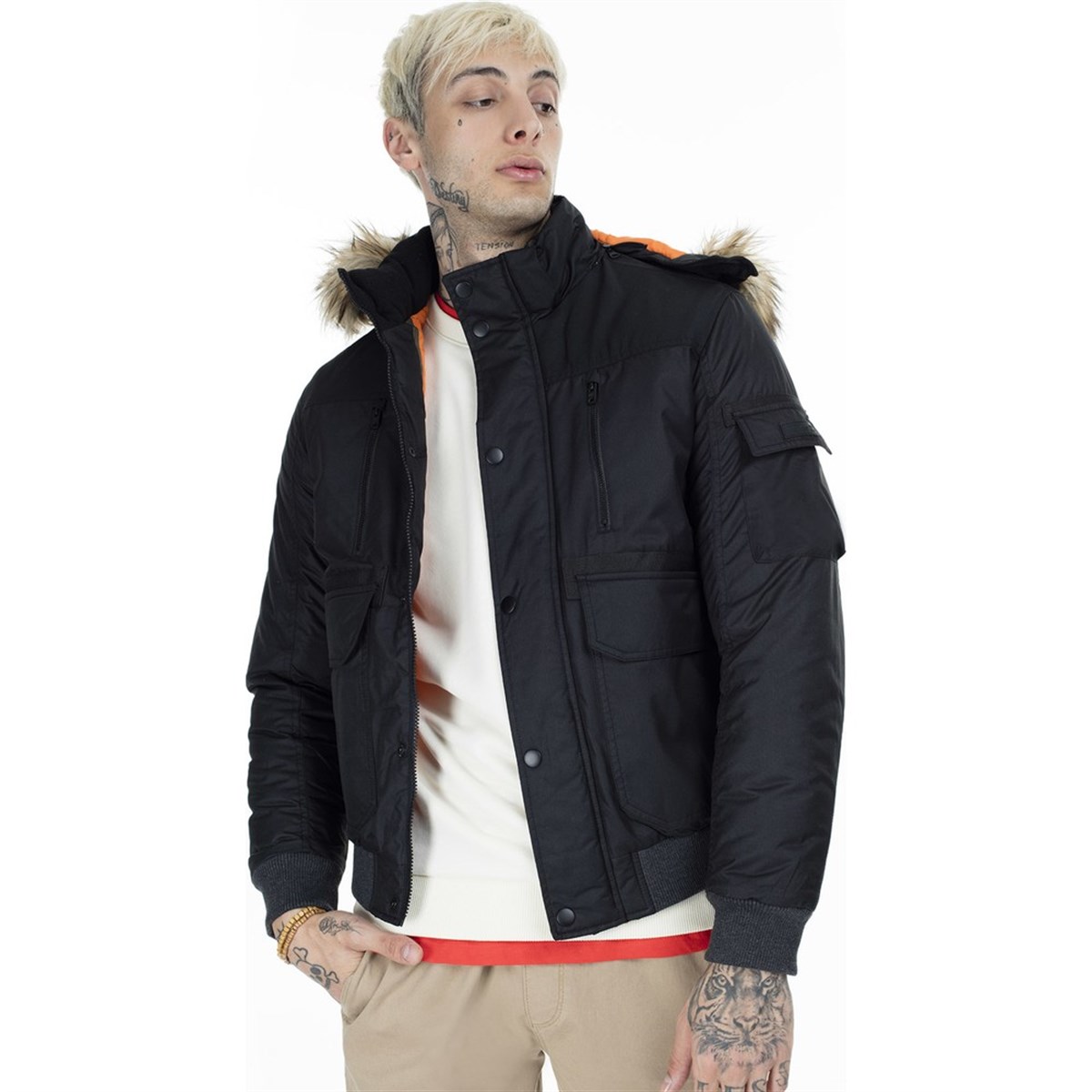 12156094NEBIMV3NEBIMV3|12156094|10011JACK&JONES JCOGLOBE BOMBER ERKEK MONT-Black
