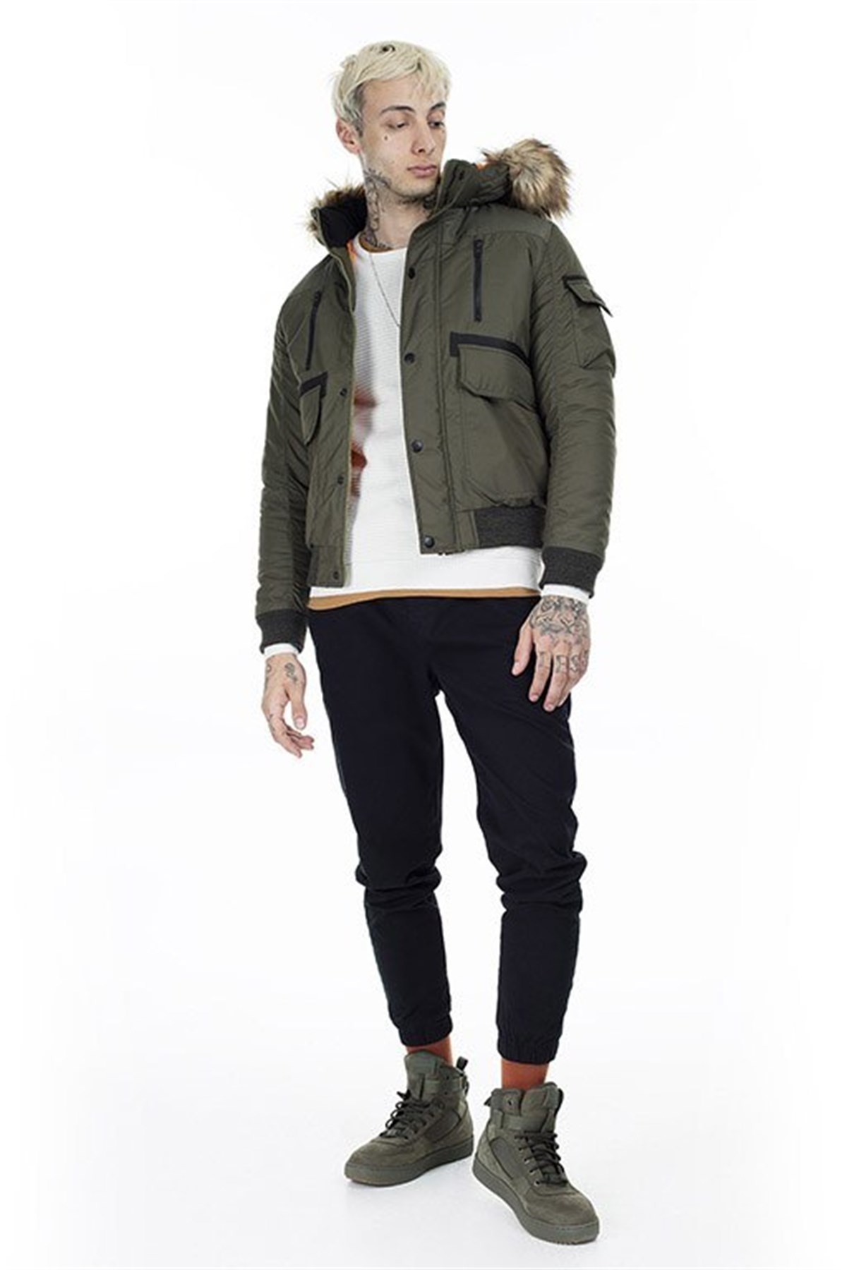 12156094NEBIMV3NEBIMV3|12156094|ForestJACK&JONES JCOGLOBE BOMBER ERKEK MONT-Forest Night
