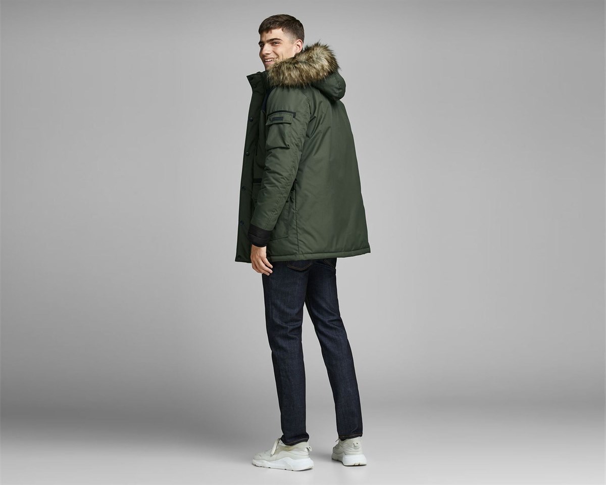 12156093NEBIMV3NEBIMV3|12156093|FNightJACK&JONES JCOGLOBE PARKA ERKEK MONT - 12156093-Forest Night