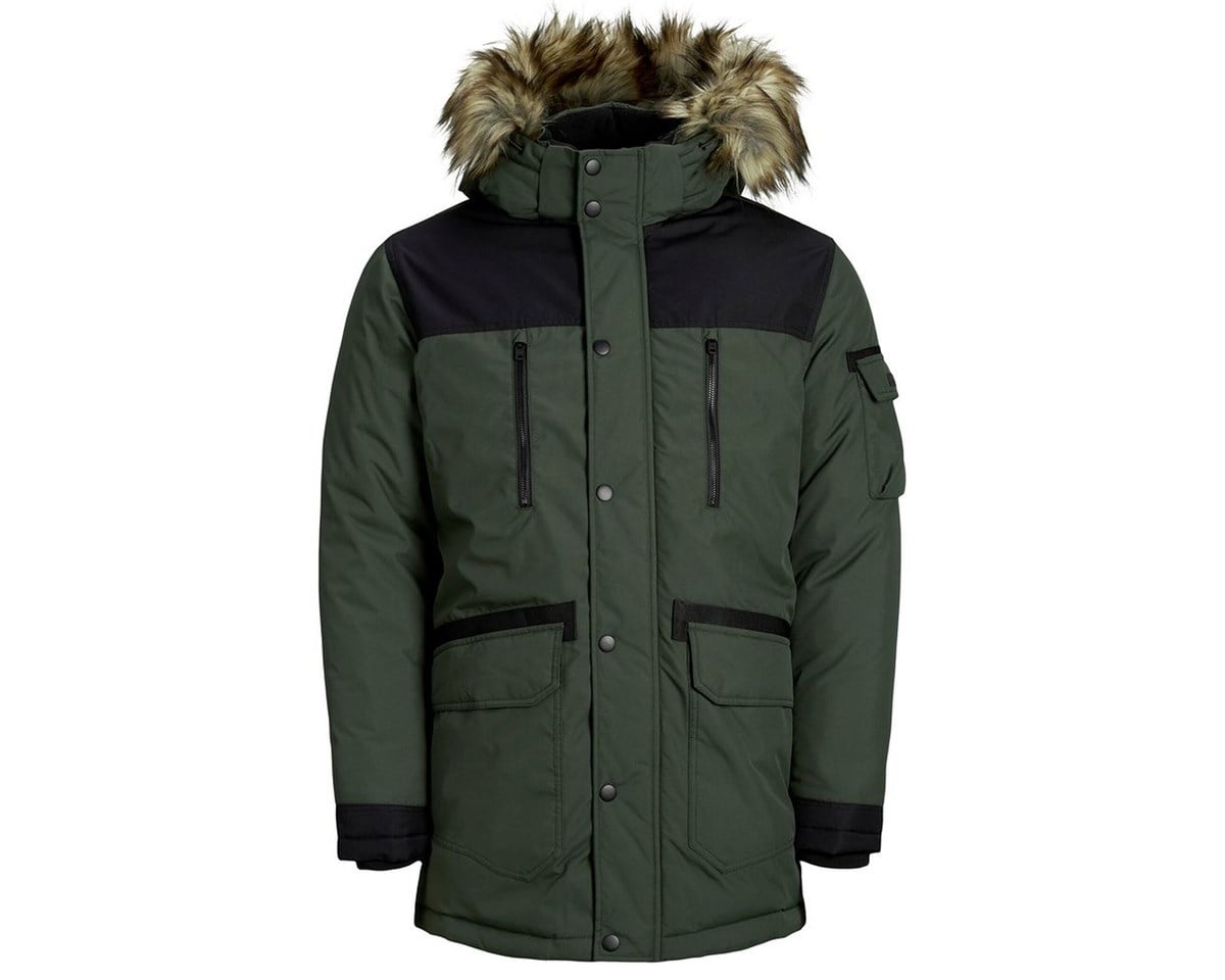 12156093NEBIMV3NEBIMV3|12156093|FNightJACK&JONES JCOGLOBE PARKA ERKEK MONT - 12156093-Forest Night