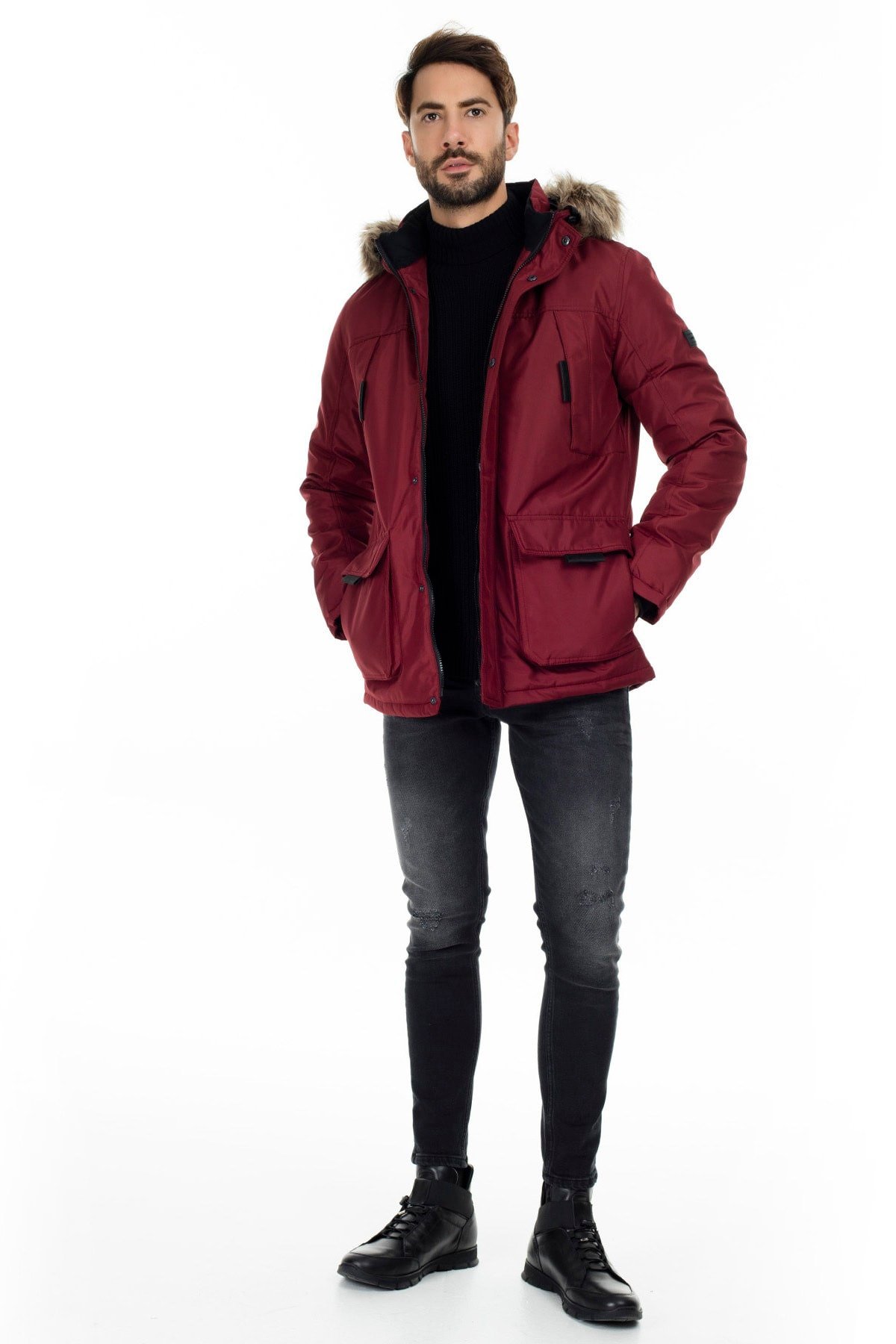 12164917Jack&Jones Jcohollow Parka Erkek Mont