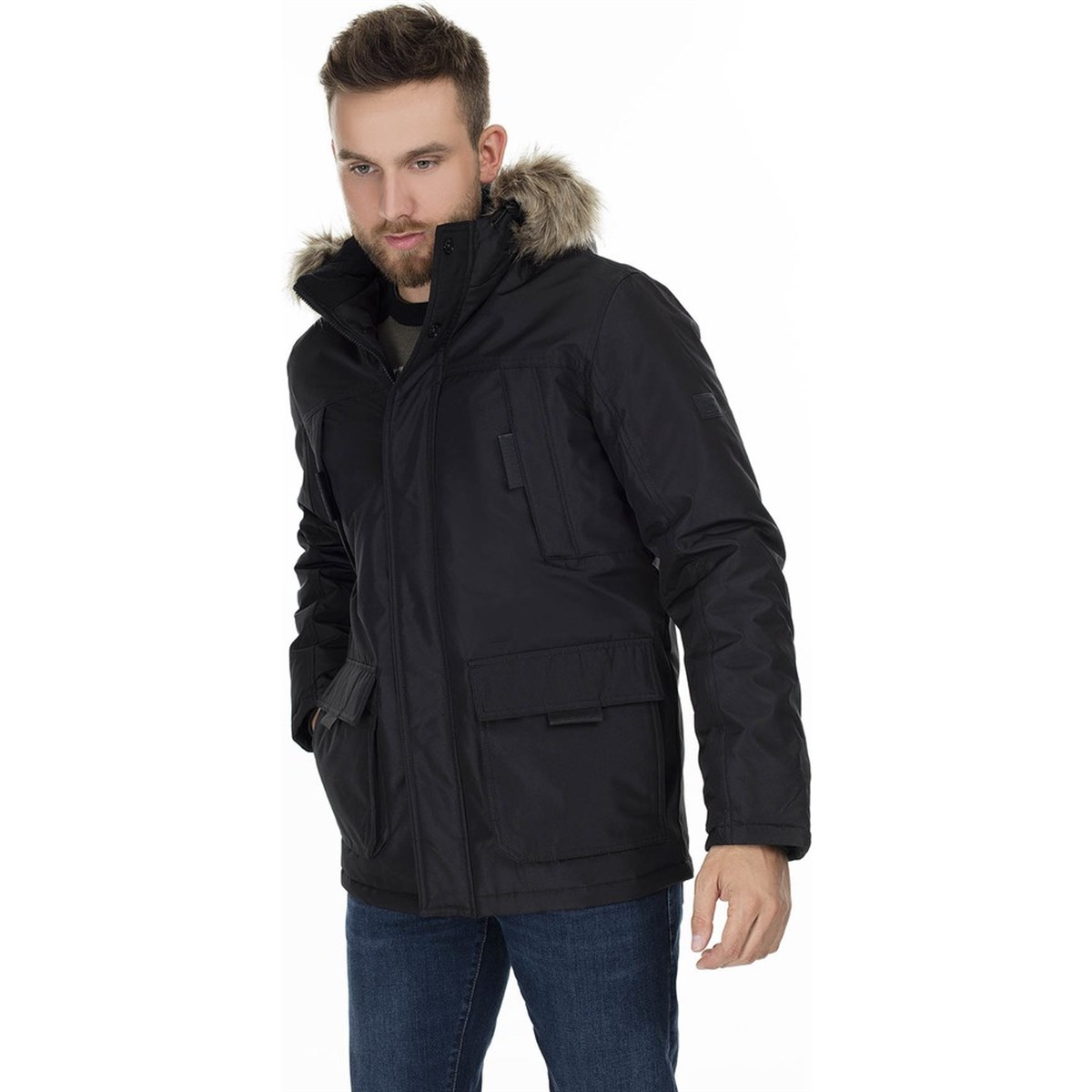 12164917NEBIMV3NEBIMV3|12164917|BlackJACK&JONES JCOHOLLOW PARKA ERKEK MONT-BLACK