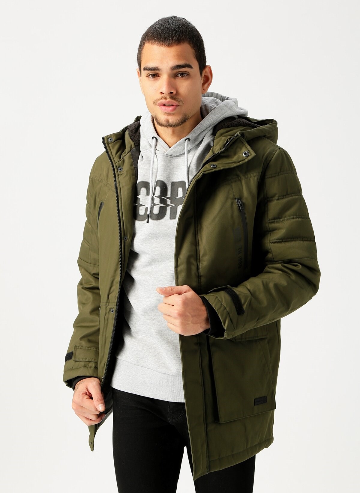 12157728NEBIMV3NEBIMV3|12157728|ForestJACK&JONES JCOSILBER PARKA ERKEK MONT-Forest Night