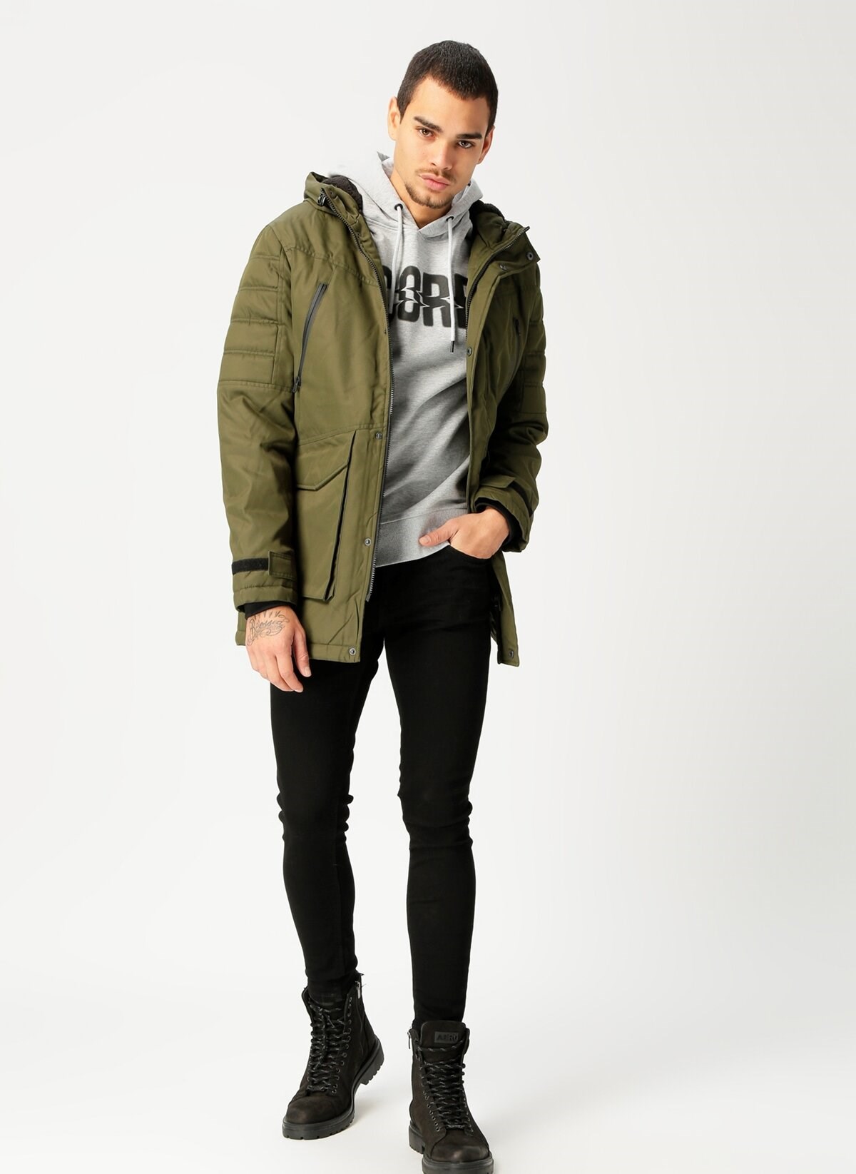 12157728NEBIMV3NEBIMV3|12157728|ForestJACK&JONES JCOSILBER PARKA ERKEK MONT-Forest Night