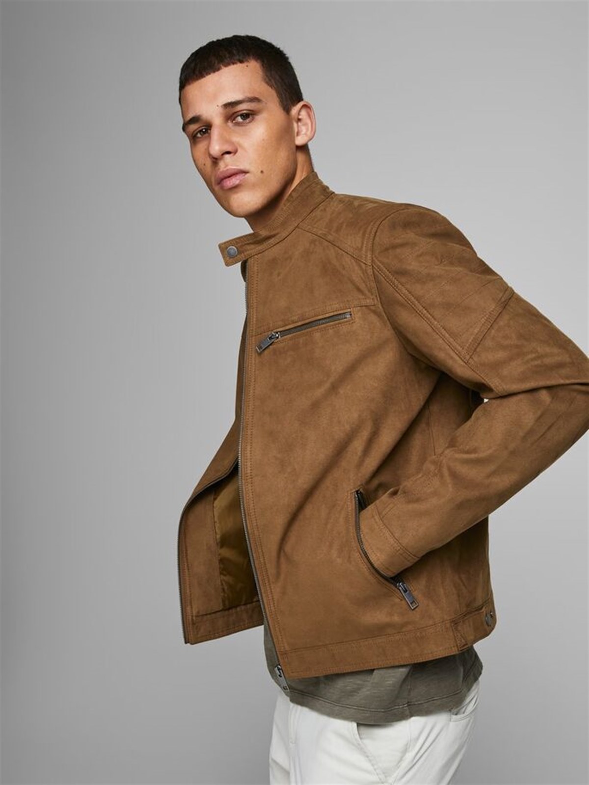 12147218NEBIMV3NEBIMV3|12147218|CognacJACK&JONES JJEROCKY JACKET NOOS ERKEK MONT - 12147218-Cognac
