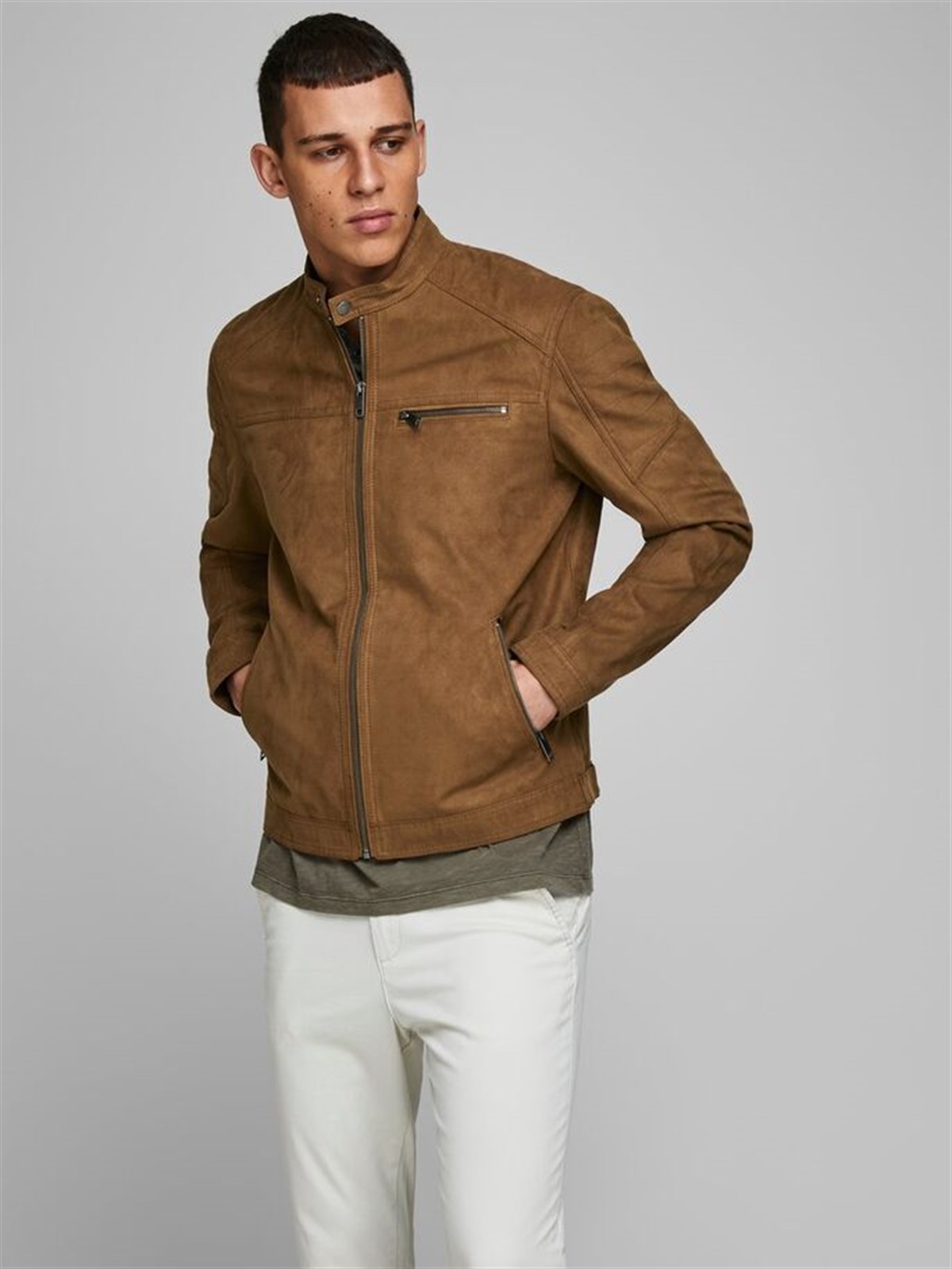 12147218NEBIMV3NEBIMV3|12147218|CognacJACK&JONES JJEROCKY JACKET NOOS ERKEK MONT - 12147218-Cognac