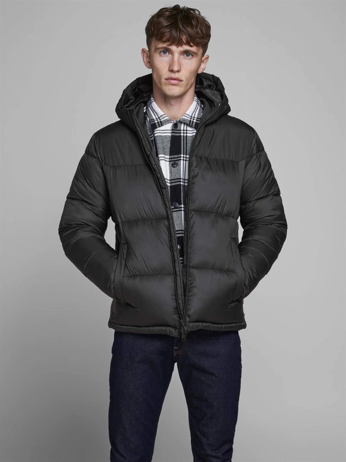 12173867Jack & Jones Jjdrew Puffer Hood Ltn Erkek Mont 12173867