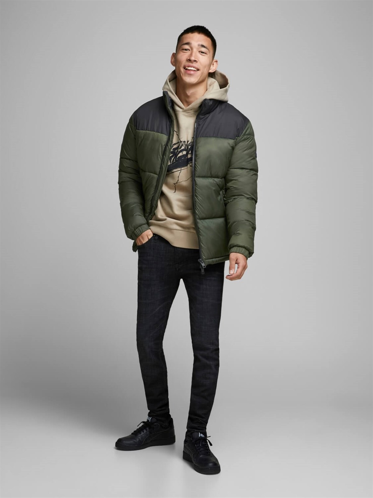 12173866Jack&Jones Jjdrew Puffer Collar Mont-12173866