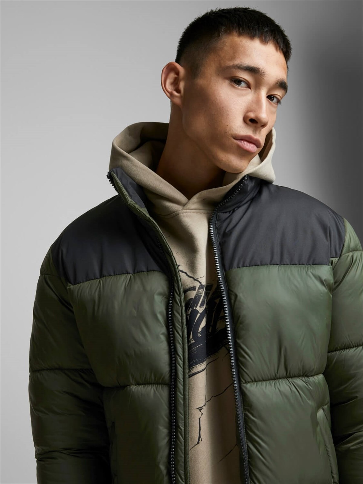 12173866Jack&Jones Jjdrew Puffer Collar Mont-12173866