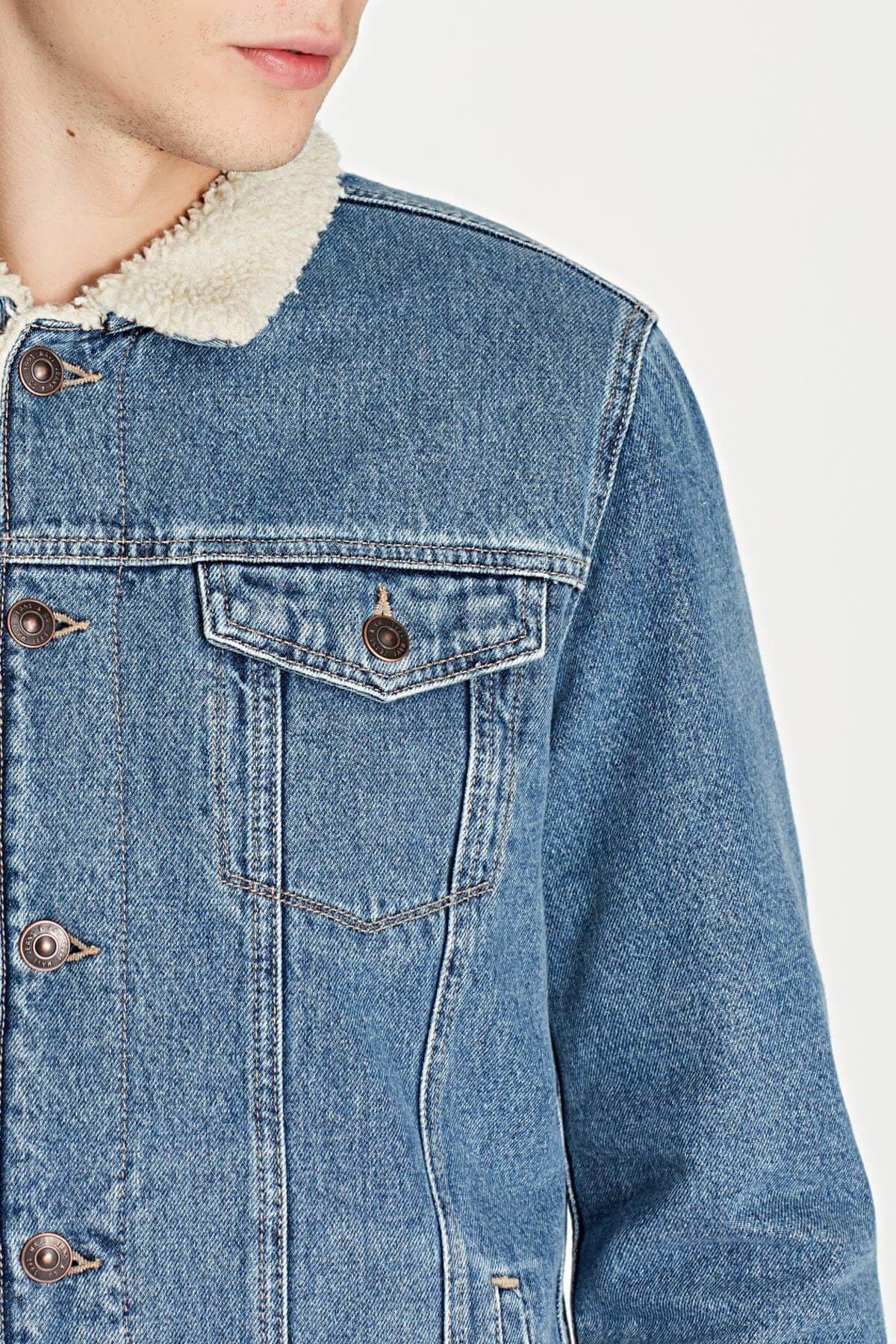 0115229914Mavi Erkek Frank Mid Brushed Sherpa