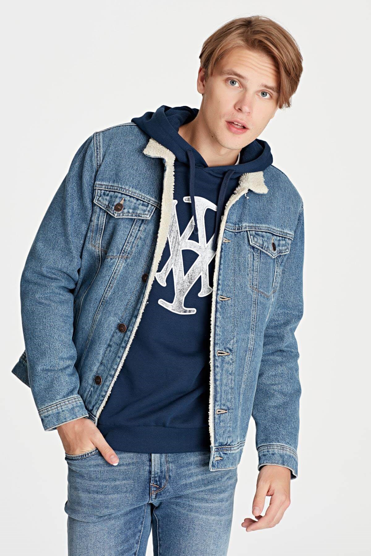 0115229914Mavi Erkek Frank Mid Brushed Sherpa