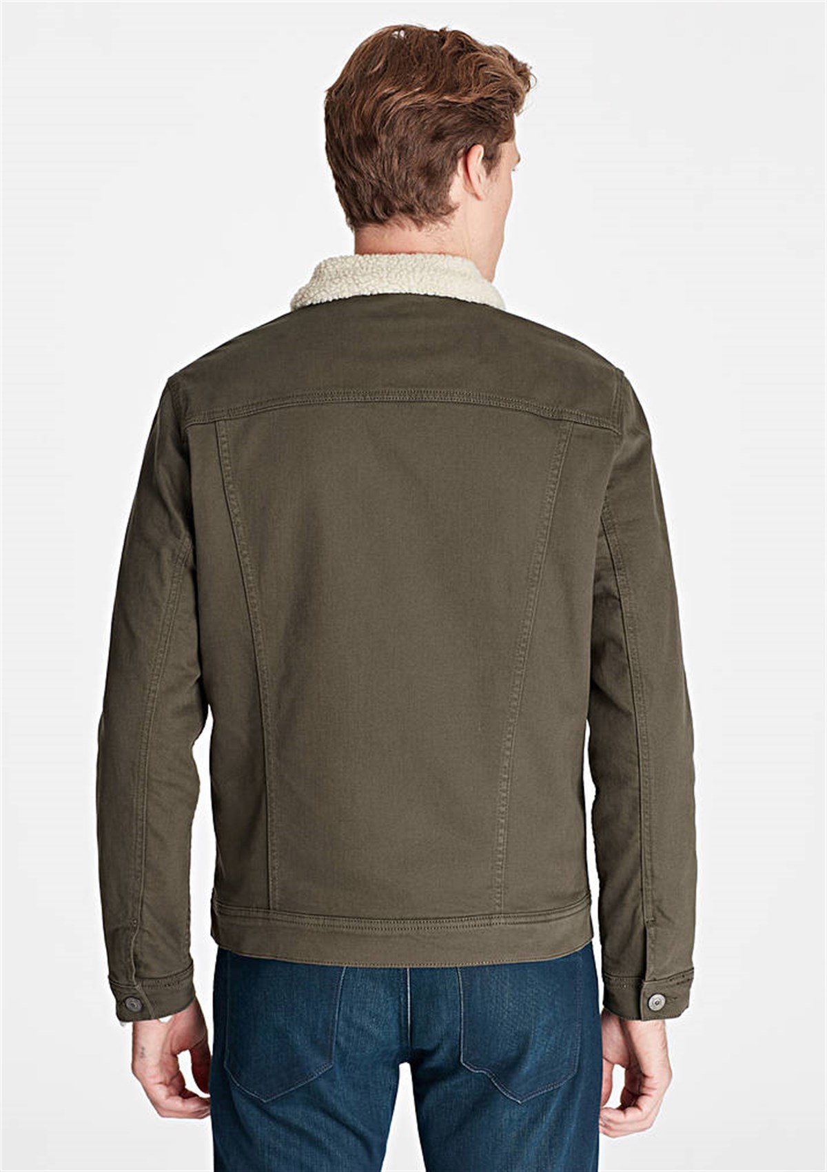 0115229681MAVİ FRANK Black Olive Sherpa Comfort