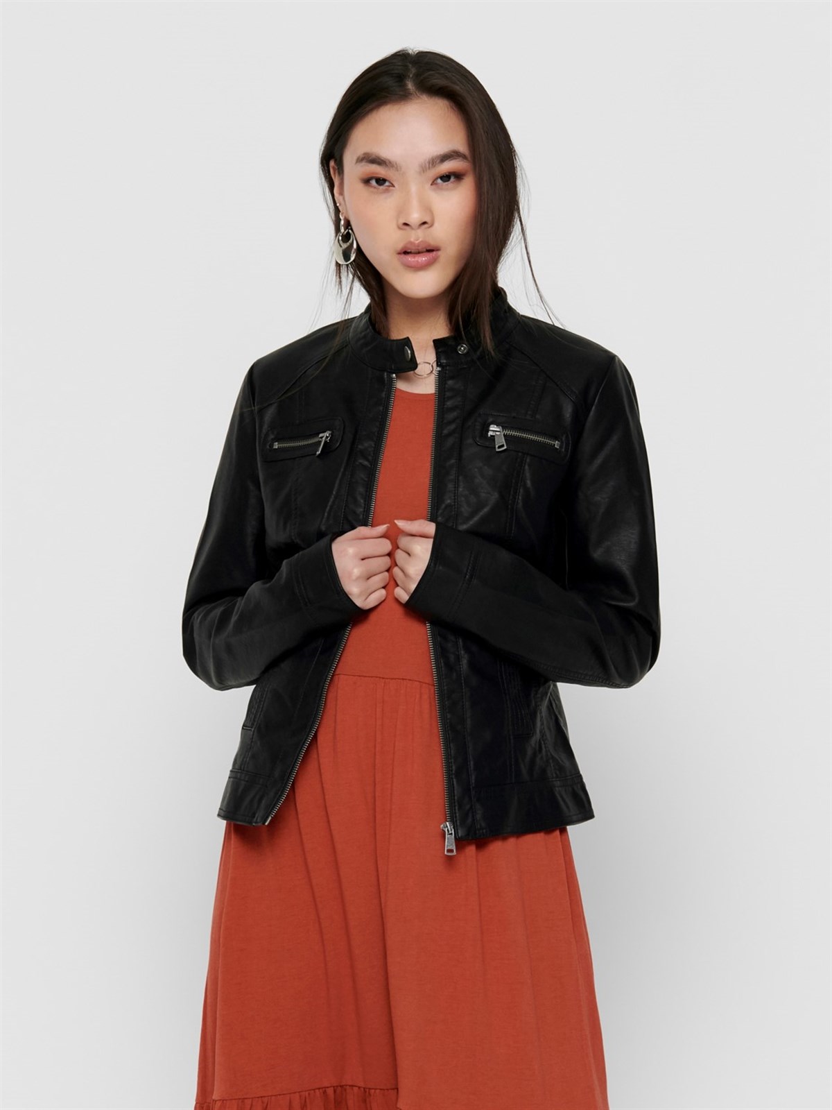 15081400Only OnlBandit Faux Leather Biker Otw Noos Kadın Ceket