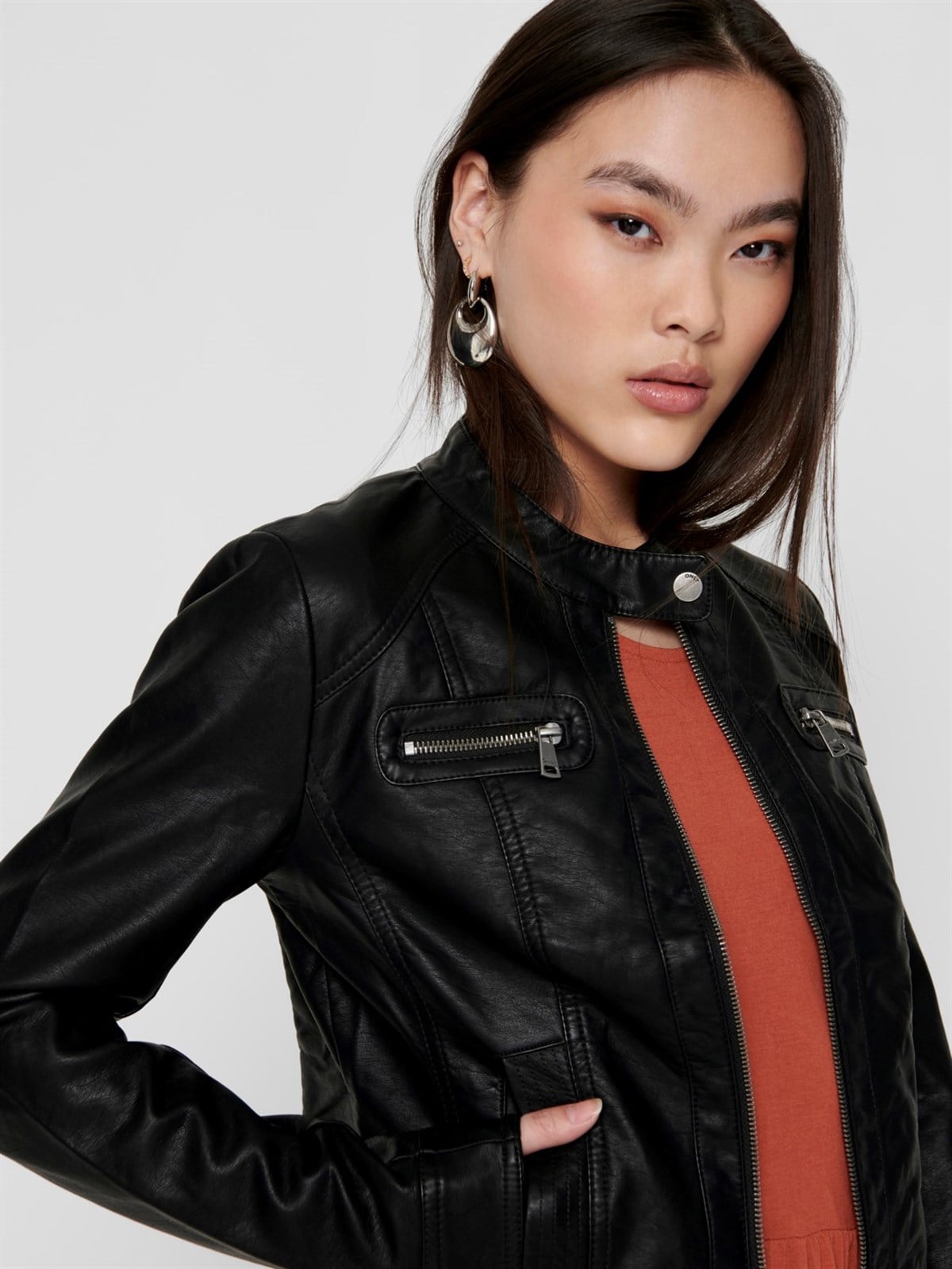 15081400Only OnlBandit Faux Leather Biker Otw Noos Kadın Ceket
