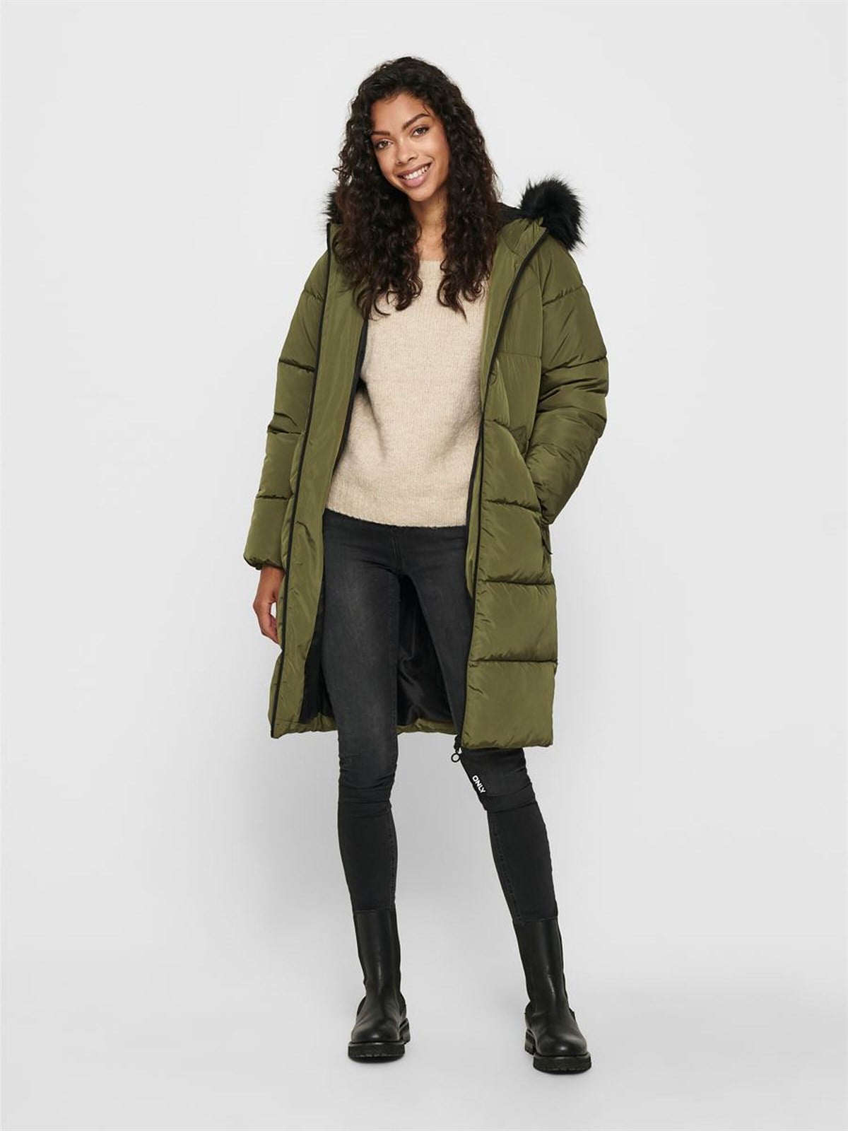 15205637Only Onlmonica Long Puffer Kadın Mont 15205637
