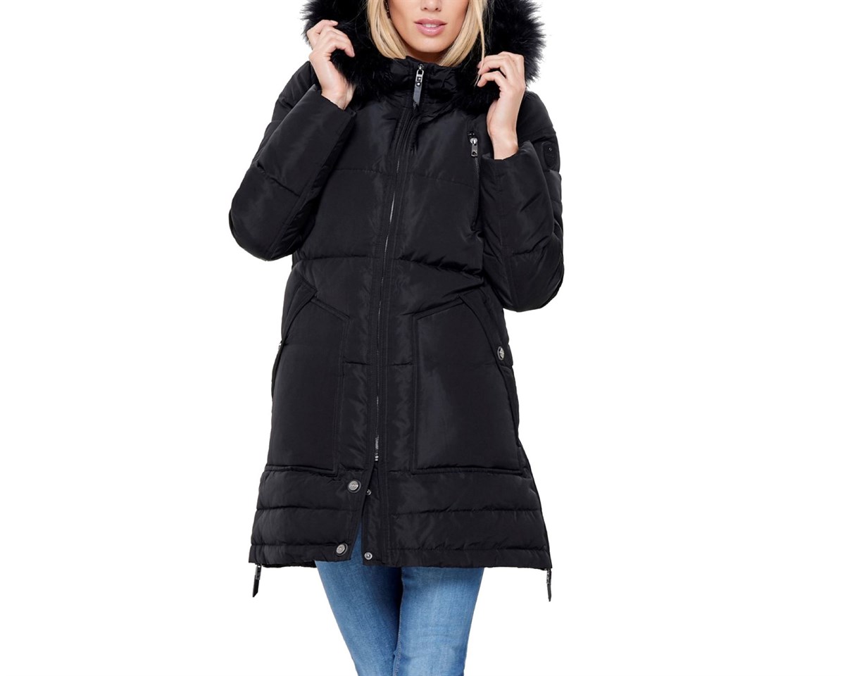 15182370NEBIMV3NEBIMV3|15182370|BlackONLY ONLRHODA WINTER COAT OTW KADIN MONT - 15182370-BLACK
