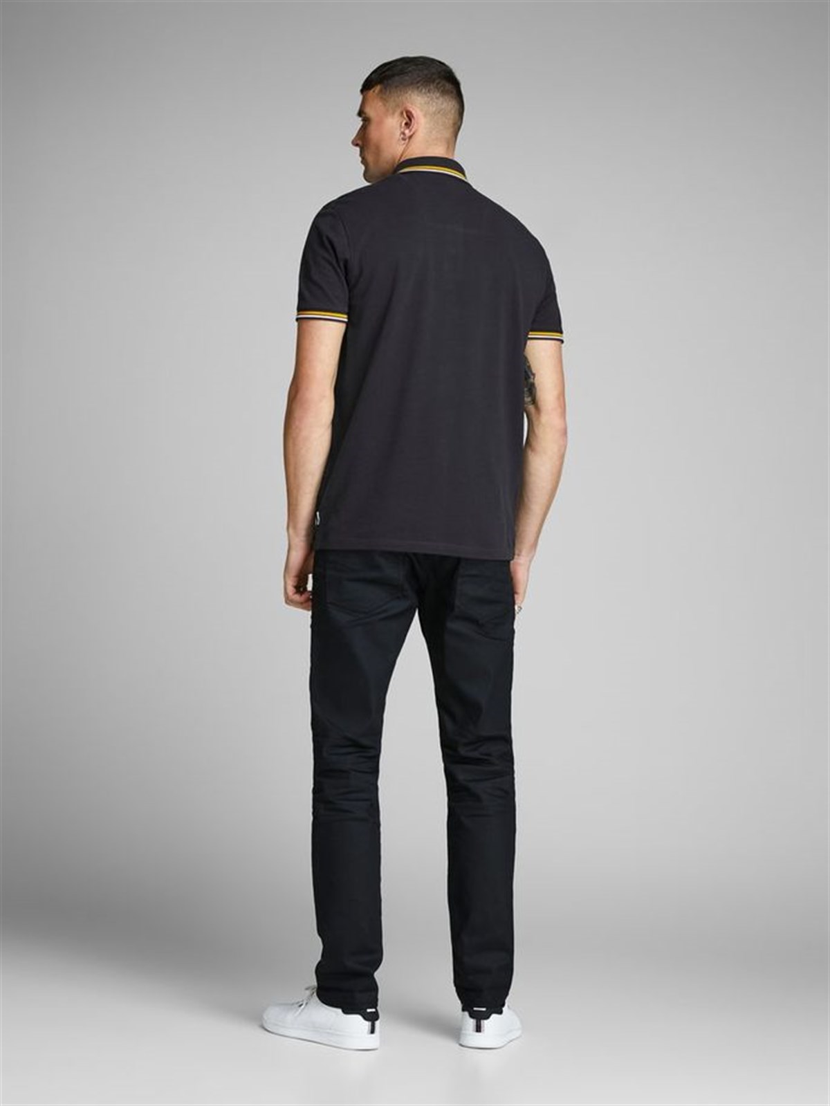12145116NEBIMV3NEBIMV3|12145116|BlackJACK & JONES JCOCHALLENGE POLO SS NOOS ERKEK T-SHIRT-Black