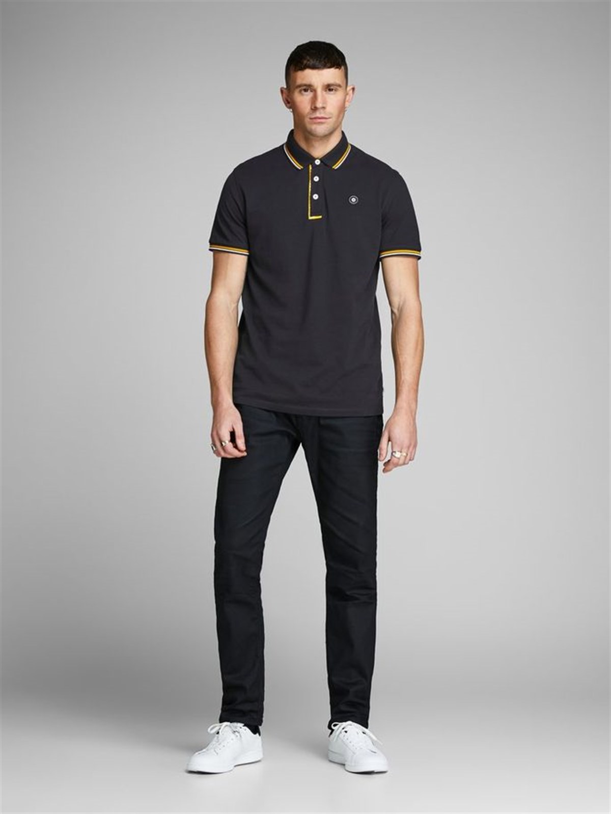 12145116NEBIMV3NEBIMV3|12145116|BlackJACK & JONES JCOCHALLENGE POLO SS NOOS ERKEK T-SHIRT-Black